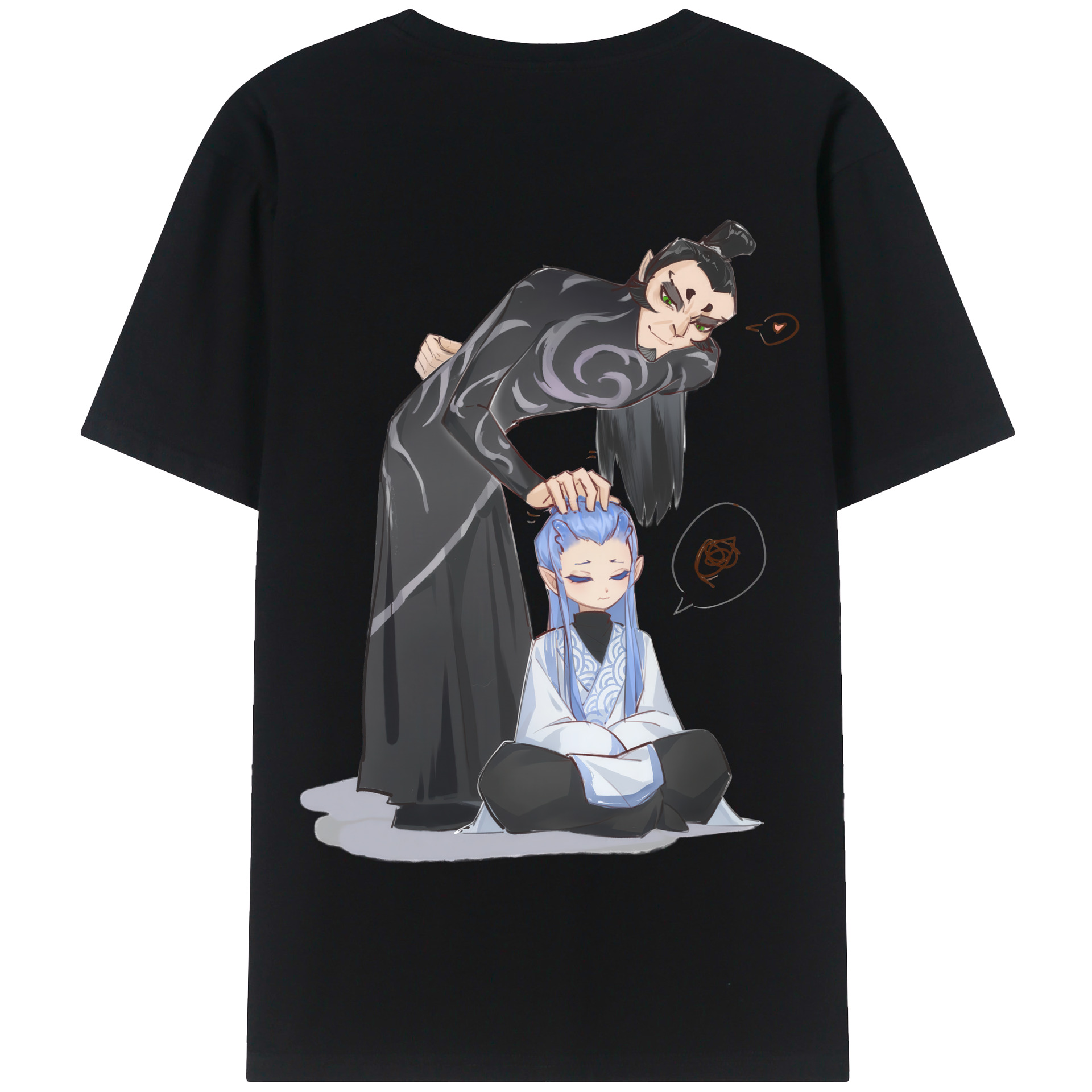（画像用） Ne Zha 2 ナタ 魔童の大暴れ 綿100％半袖Tシャツ（背面プリント）