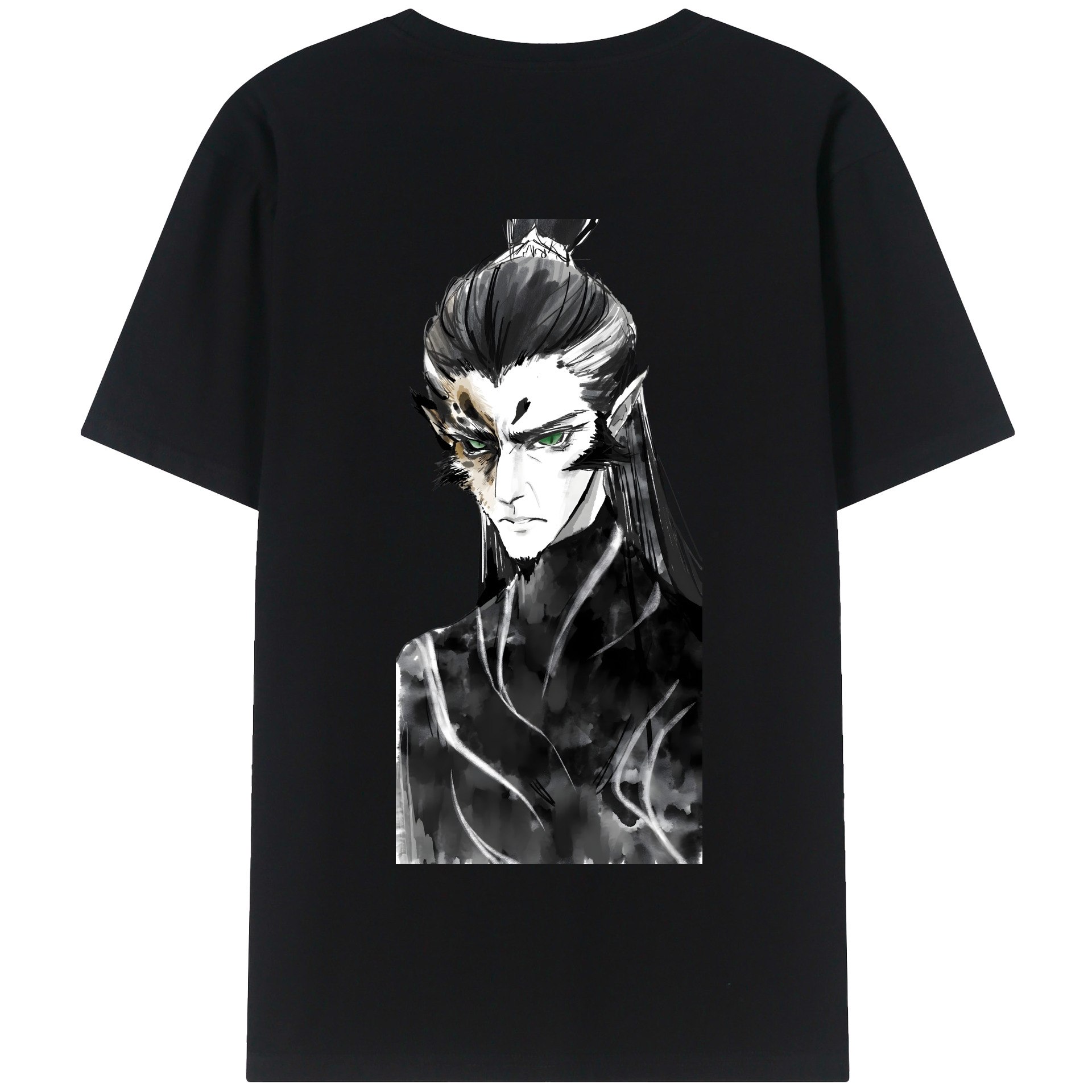 （画像用） Ne Zha 2 ナタ 魔童の大暴れ 綿100％半袖Tシャツ（背面プリント）