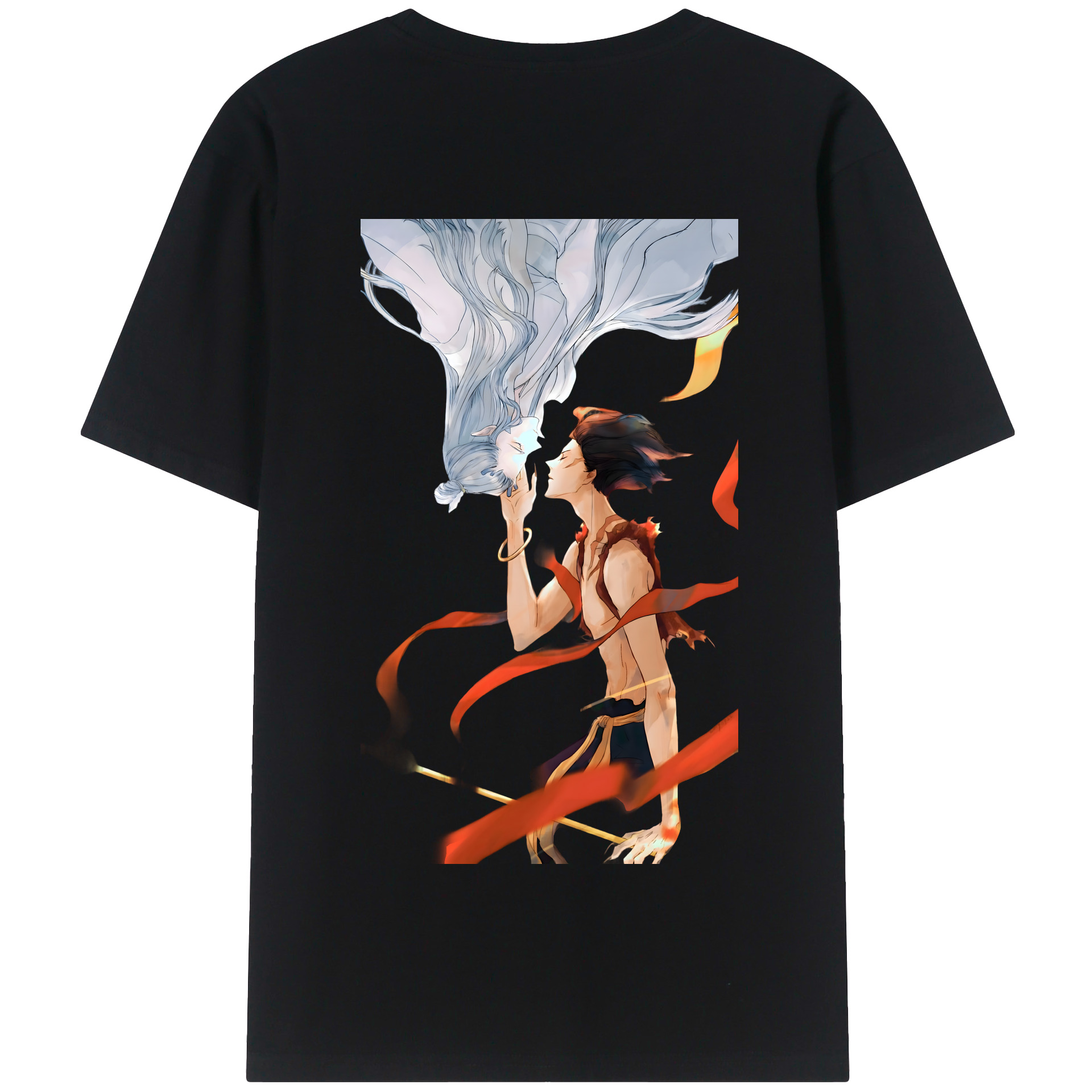 （画像用） Ne Zha 2 ナタ 魔童の大暴れ 綿100％半袖Tシャツ（背面プリント）