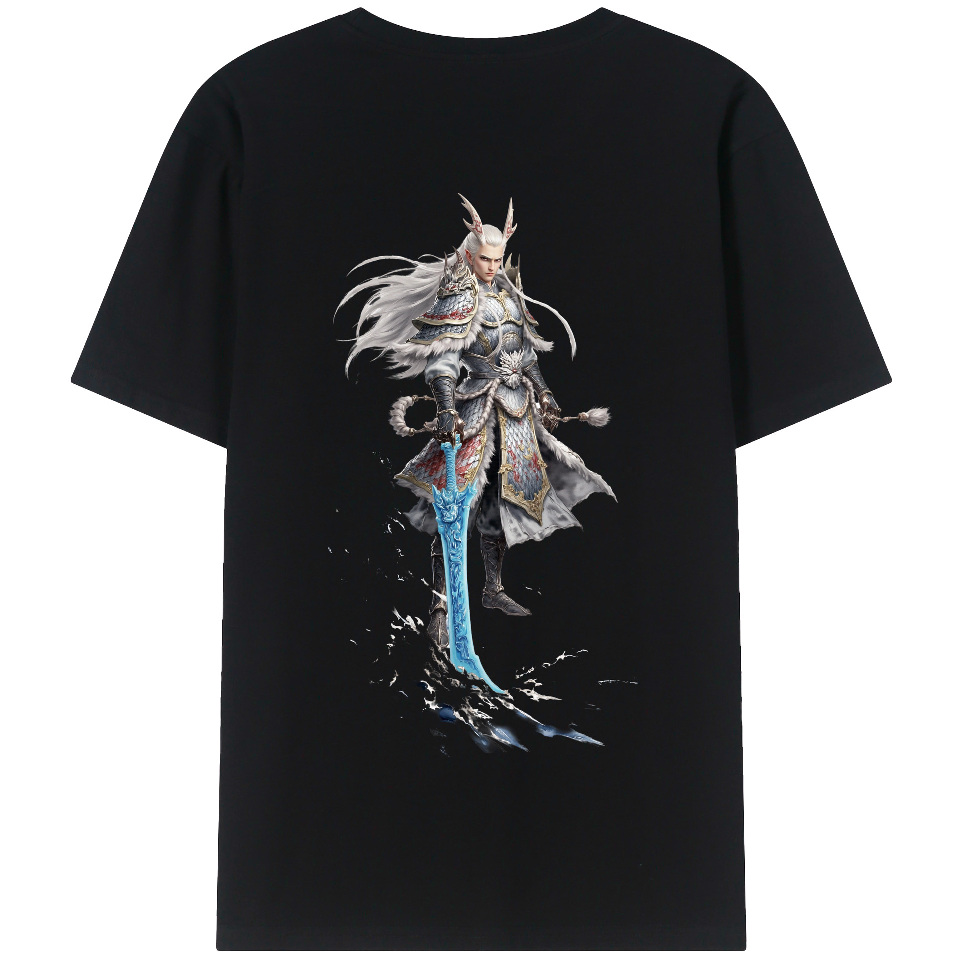 （画像用） Ne Zha 2 ナタ 魔童の大暴れ 綿100％半袖Tシャツ（背面プリント）