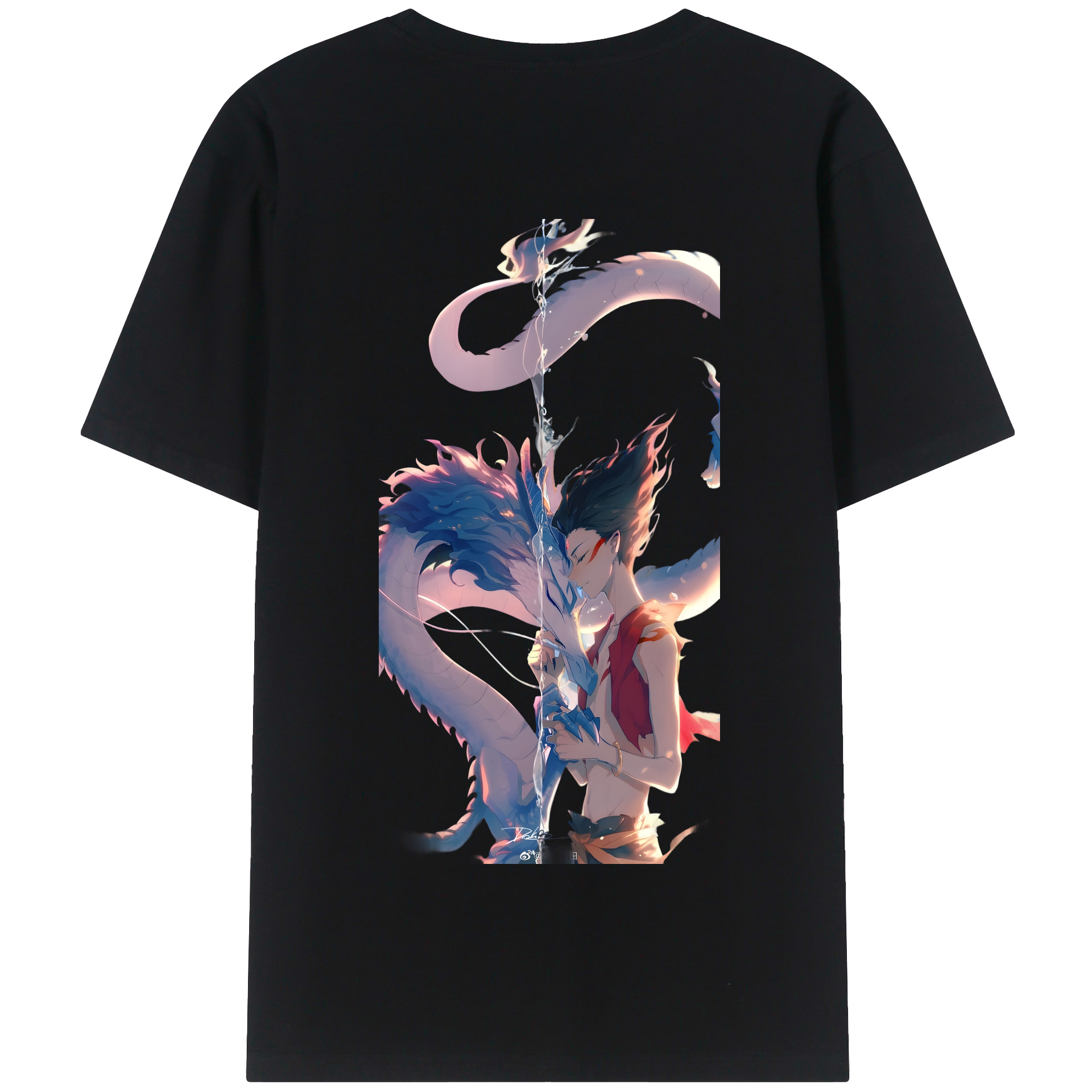（画像用） Ne Zha 2 ナタ 魔童の大暴れ 綿100％半袖Tシャツ（背面プリント）