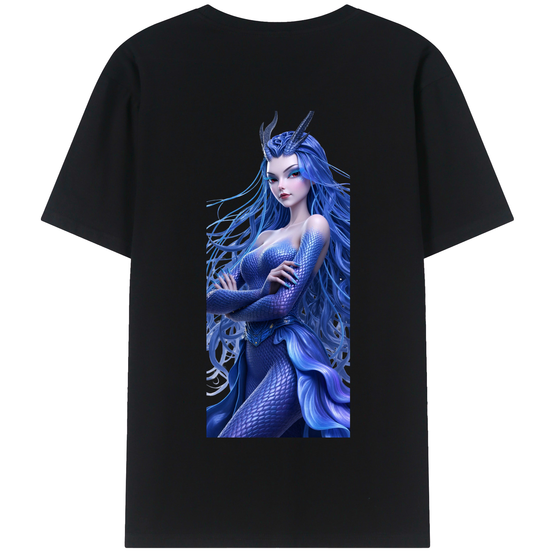 （画像用） Ne Zha 2 ナタ 魔童の大暴れ 綿100％半袖Tシャツ（背面プリント）