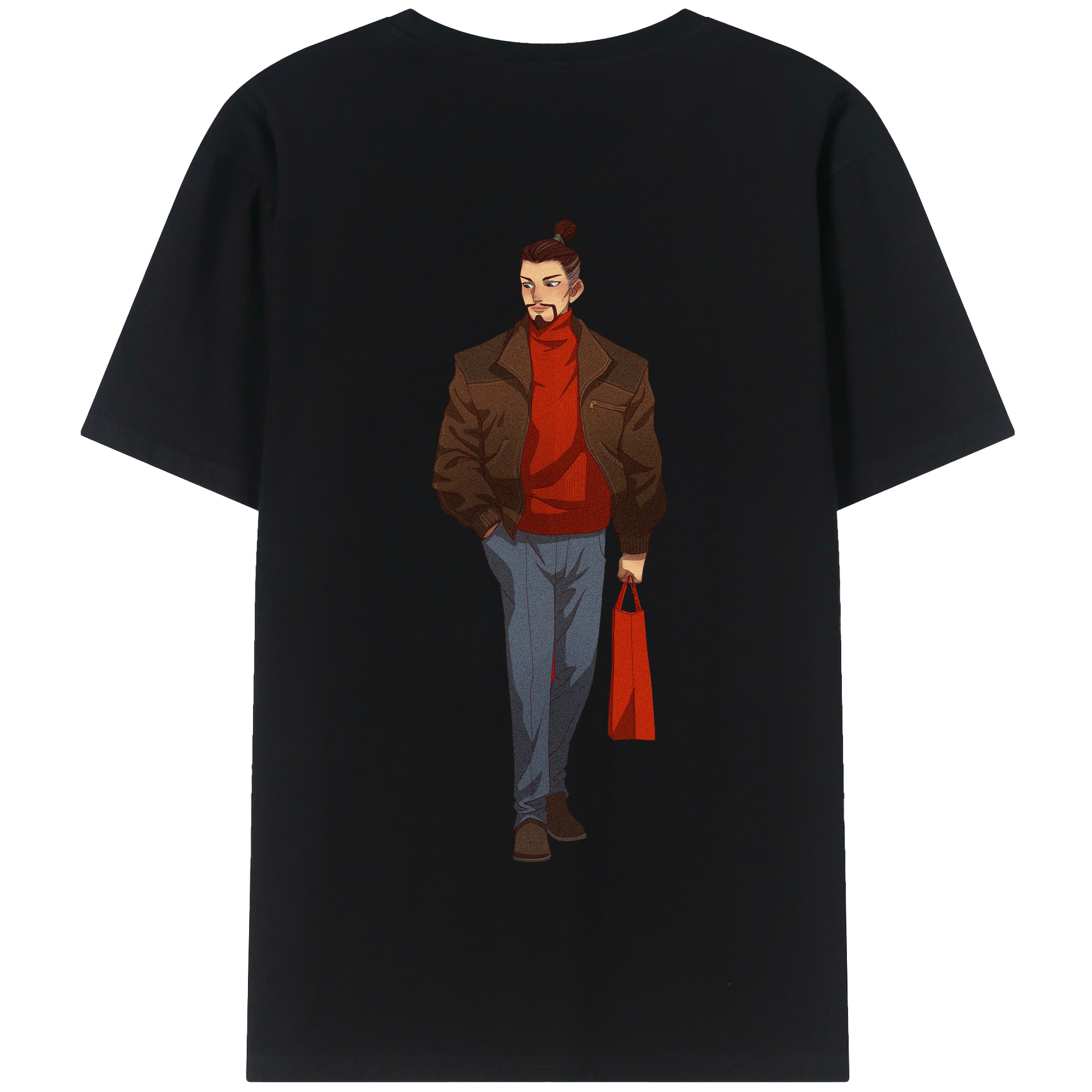 （画像用） Ne Zha 2 ナタ 魔童の大暴れ 綿100％半袖Tシャツ（背面プリント）