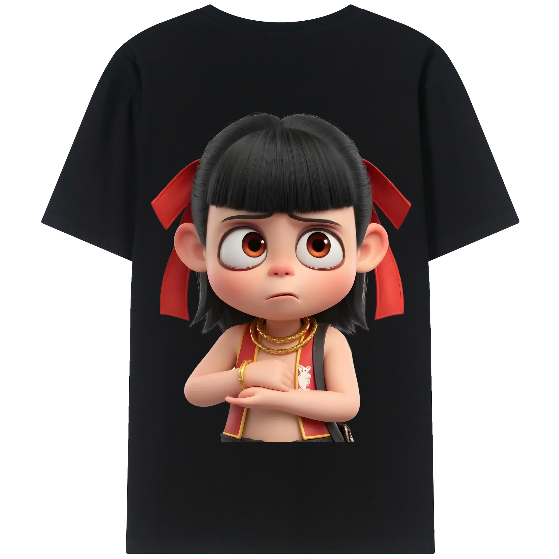 Ne Zha 2 ナタ 魔童の大暴れ 綿100％半袖Tシャツ（背面プリント）