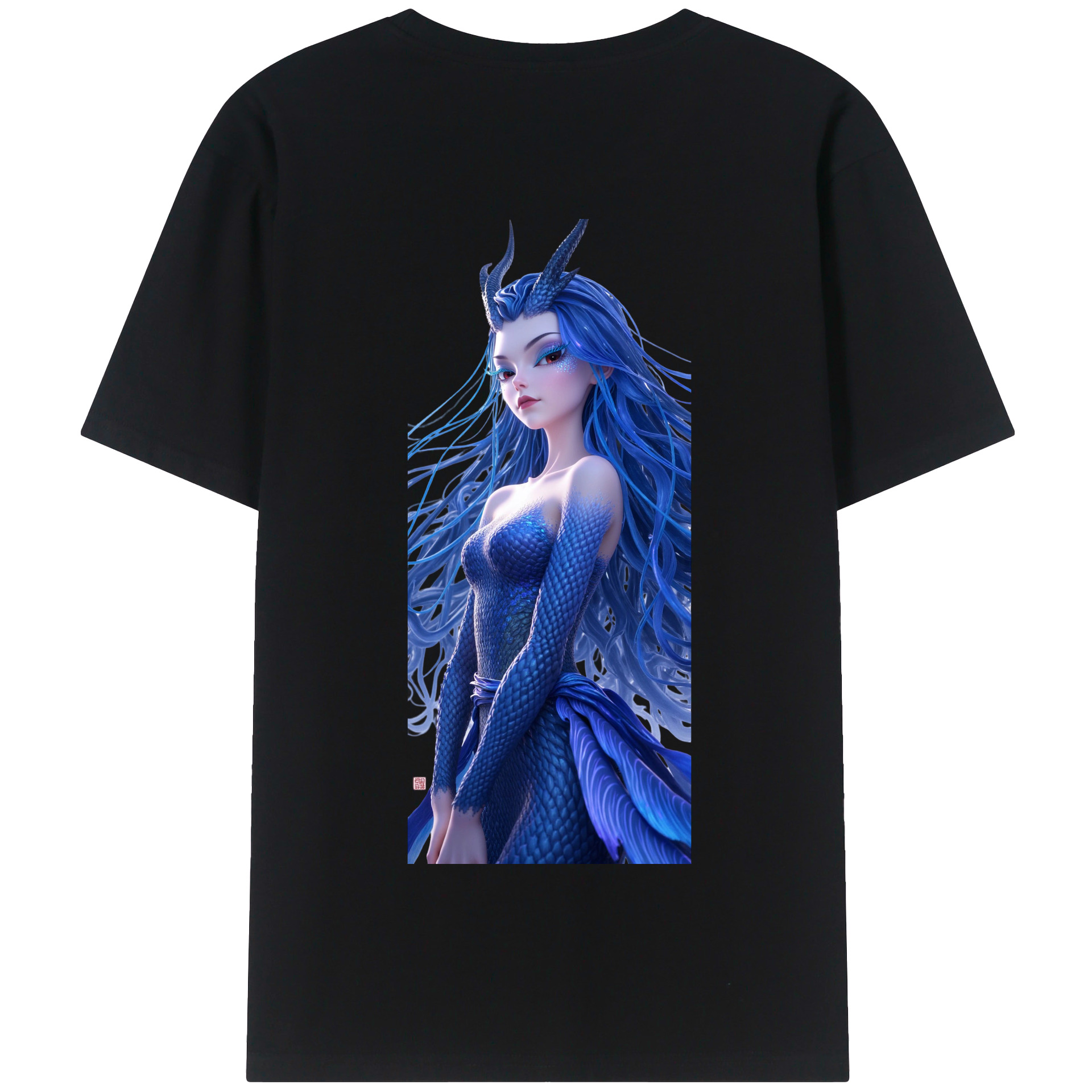 （画像用） Ne Zha 2 ナタ 魔童の大暴れ 綿100％半袖Tシャツ（背面プリント）