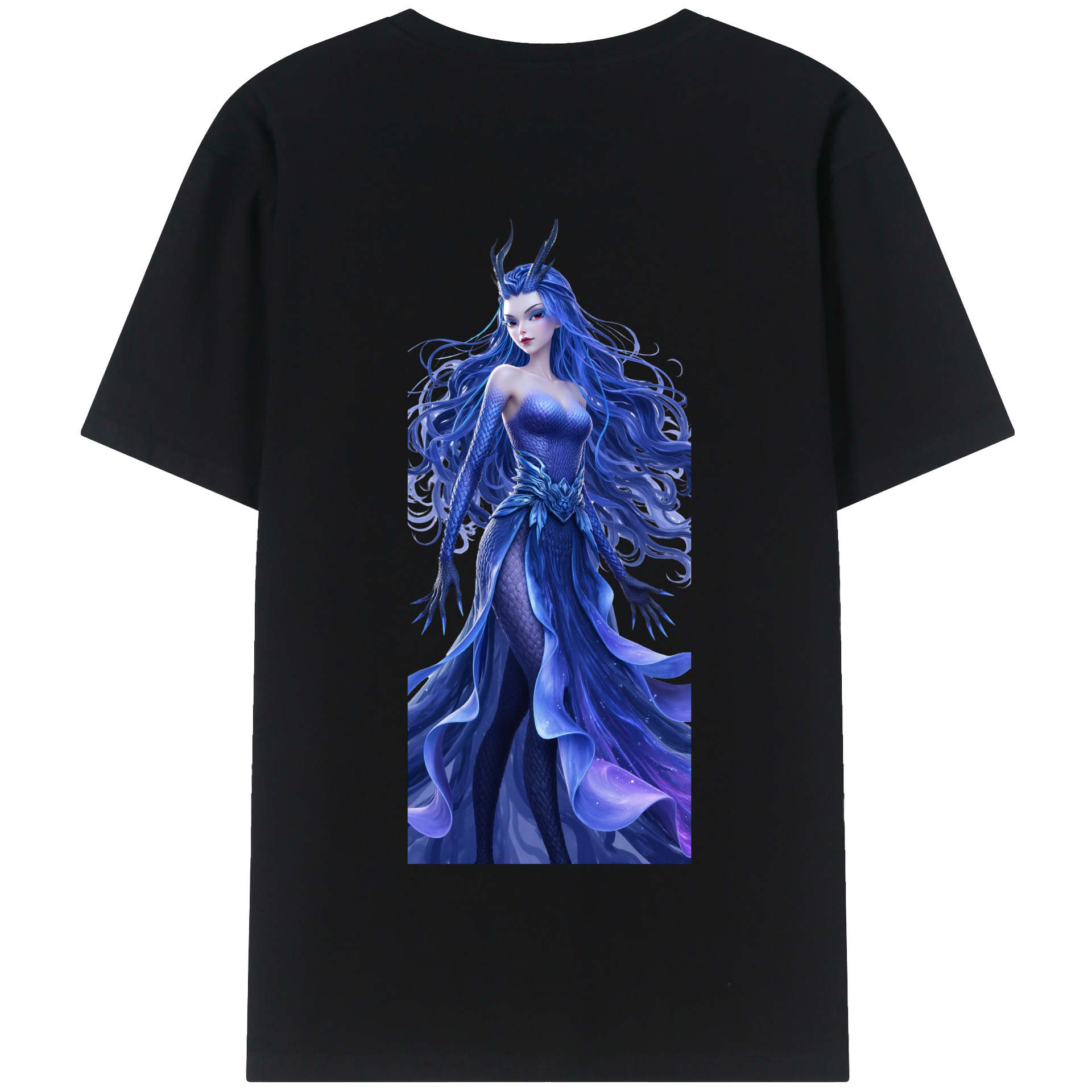 （画像用） Ne Zha 2 ナタ 魔童の大暴れ 綿100％半袖Tシャツ（背面プリント）