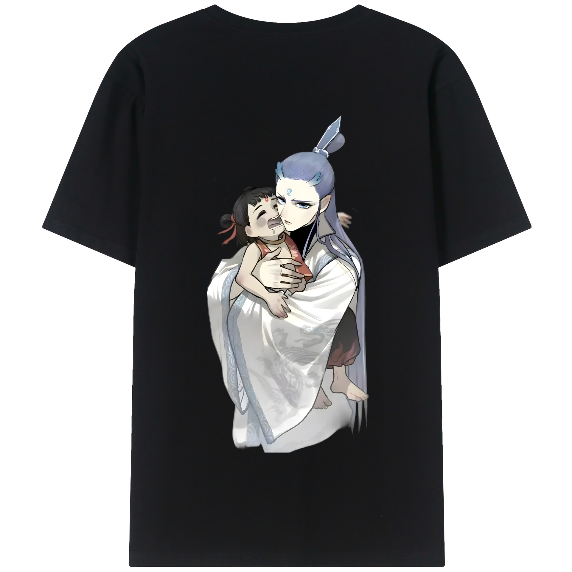 （画像用） Ne Zha 2 ナタ 魔童の大暴れ 綿100％半袖Tシャツ（背面プリント）