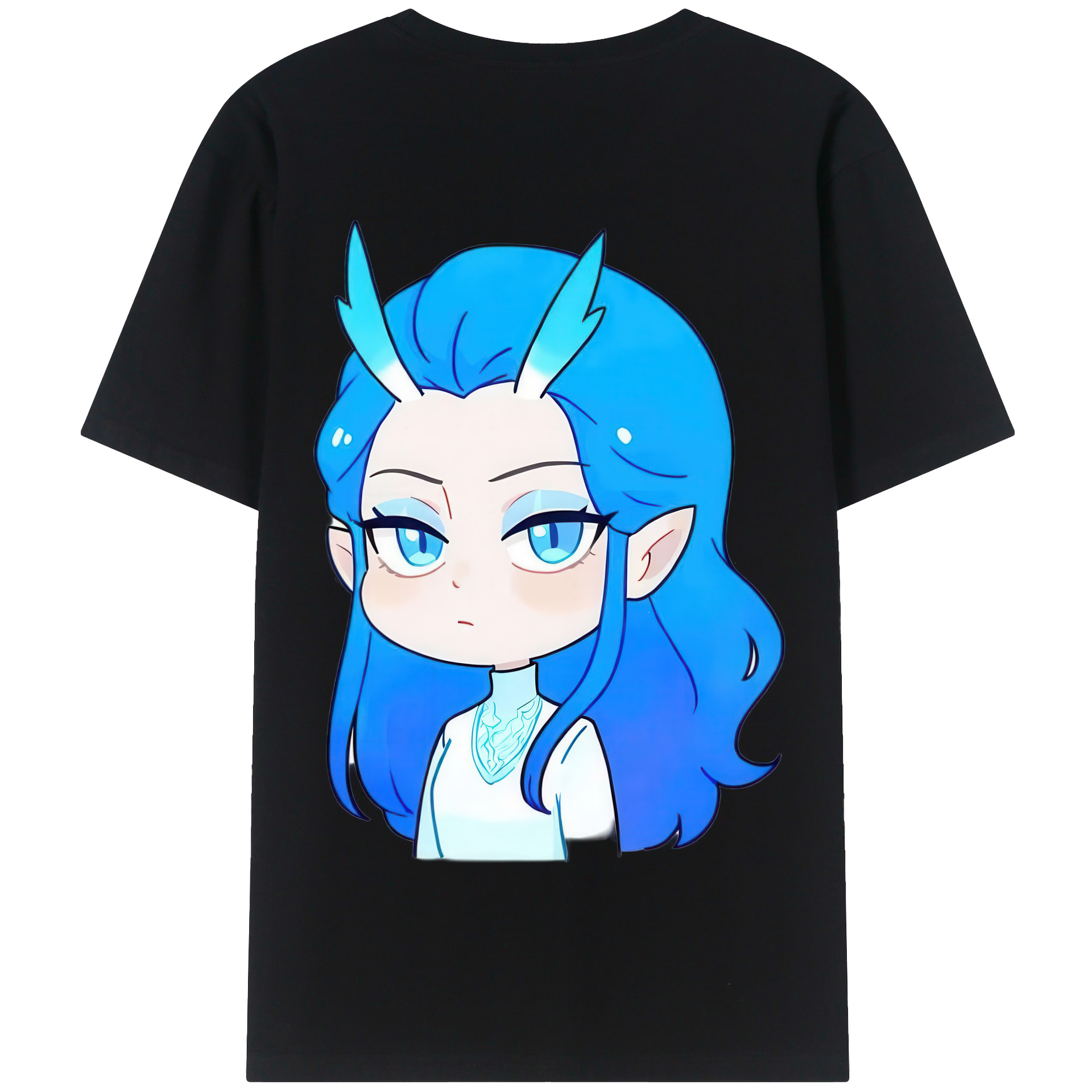 （画像用） Ne Zha 2 ナタ 魔童の大暴れ 綿100％半袖Tシャツ（背面プリント）