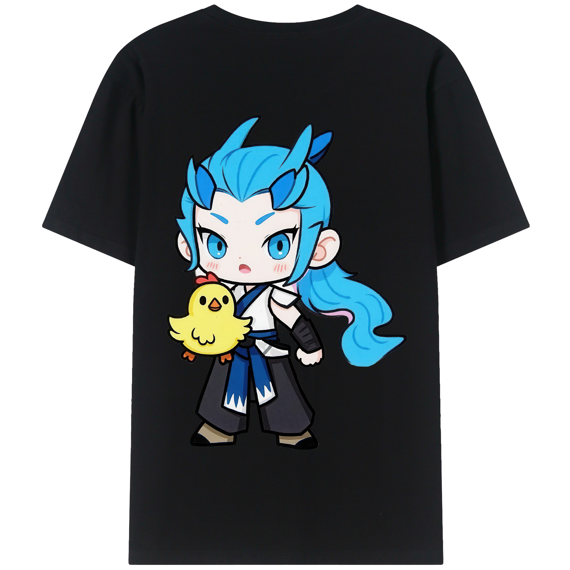 （画像用） Ne Zha 2 ナタ 魔童の大暴れ 綿100％半袖Tシャツ（背面プリント）