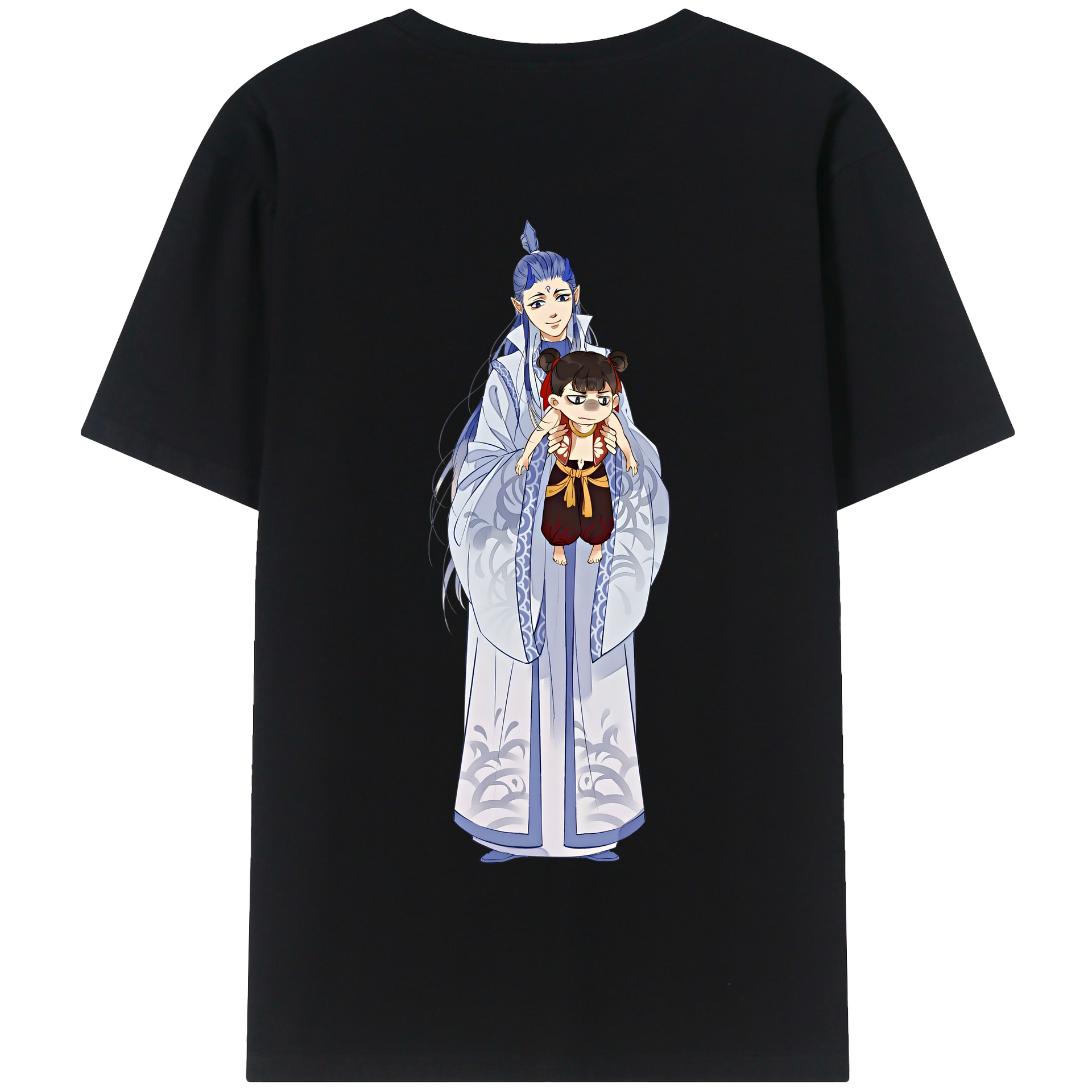 （画像用） Ne Zha 2 ナタ 魔童の大暴れ 綿100％半袖Tシャツ（背面プリント）