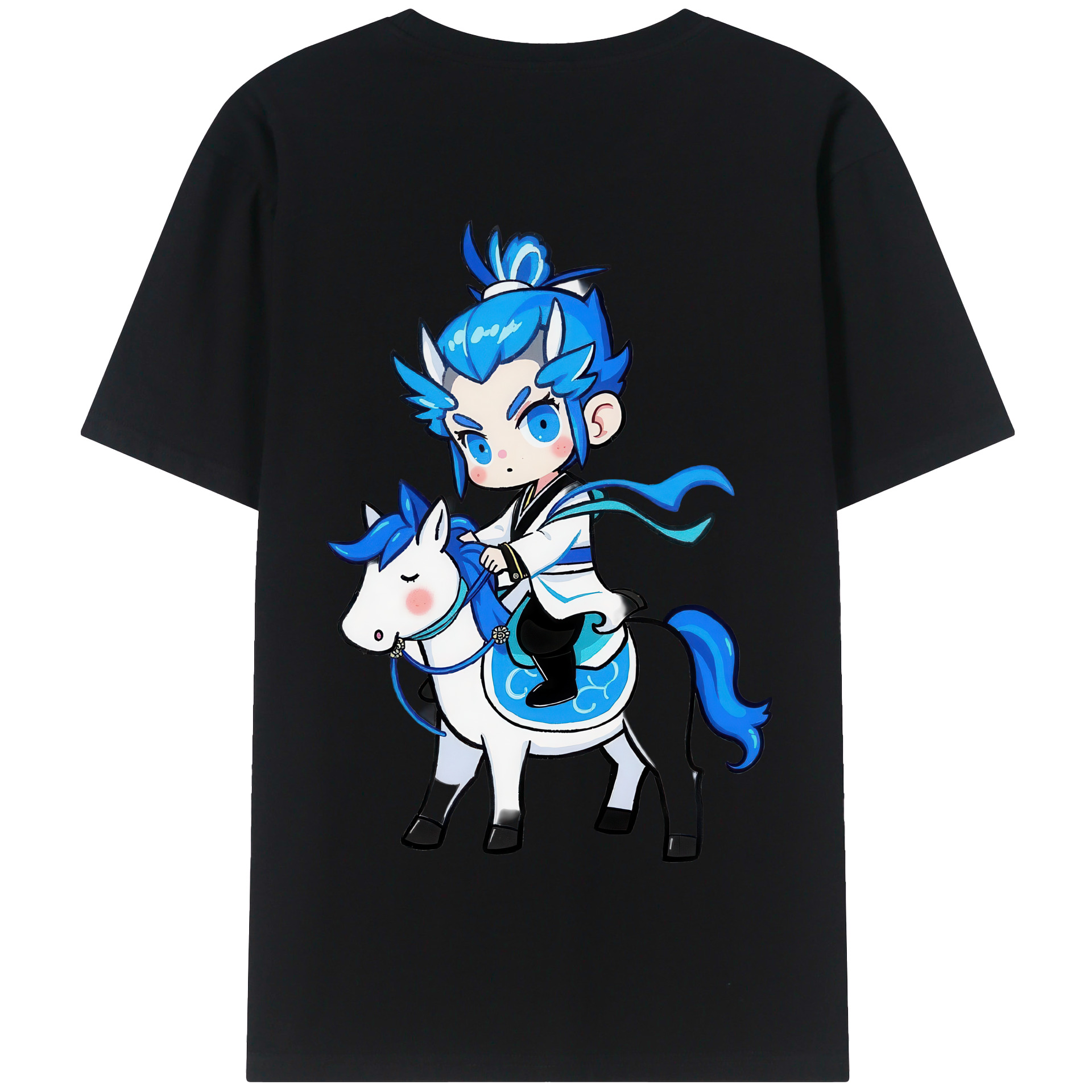 （画像用） Ne Zha 2 ナタ 魔童の大暴れ 綿100％半袖Tシャツ（背面プリント）