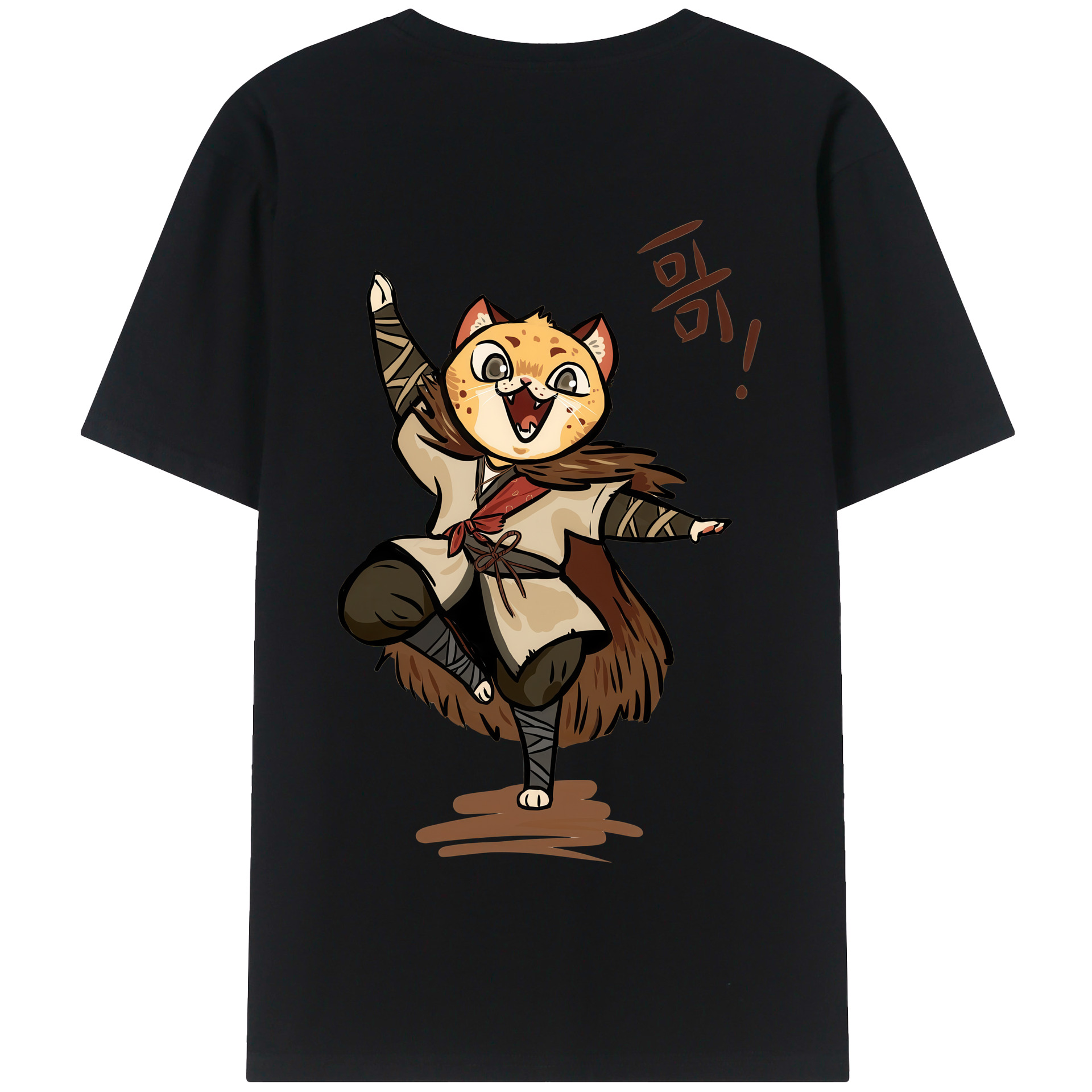 （画像用） Ne Zha 2 ナタ 魔童の大暴れ 綿100％半袖Tシャツ（背面プリント）