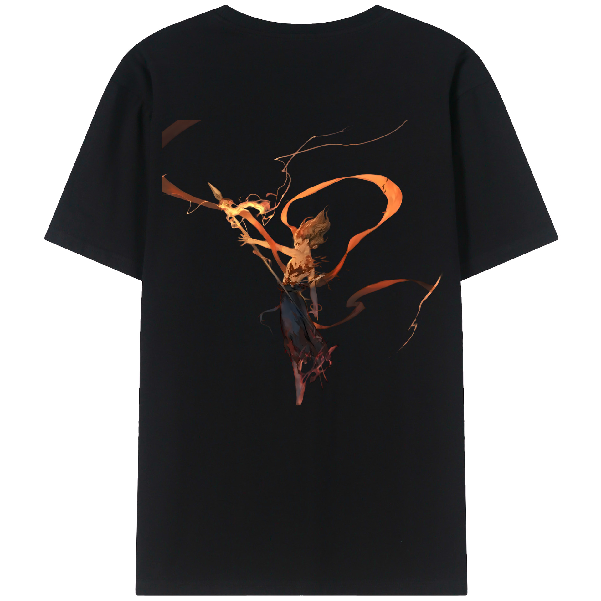 （画像用） Ne Zha 2 ナタ 魔童の大暴れ 綿100％半袖Tシャツ（背面プリント）