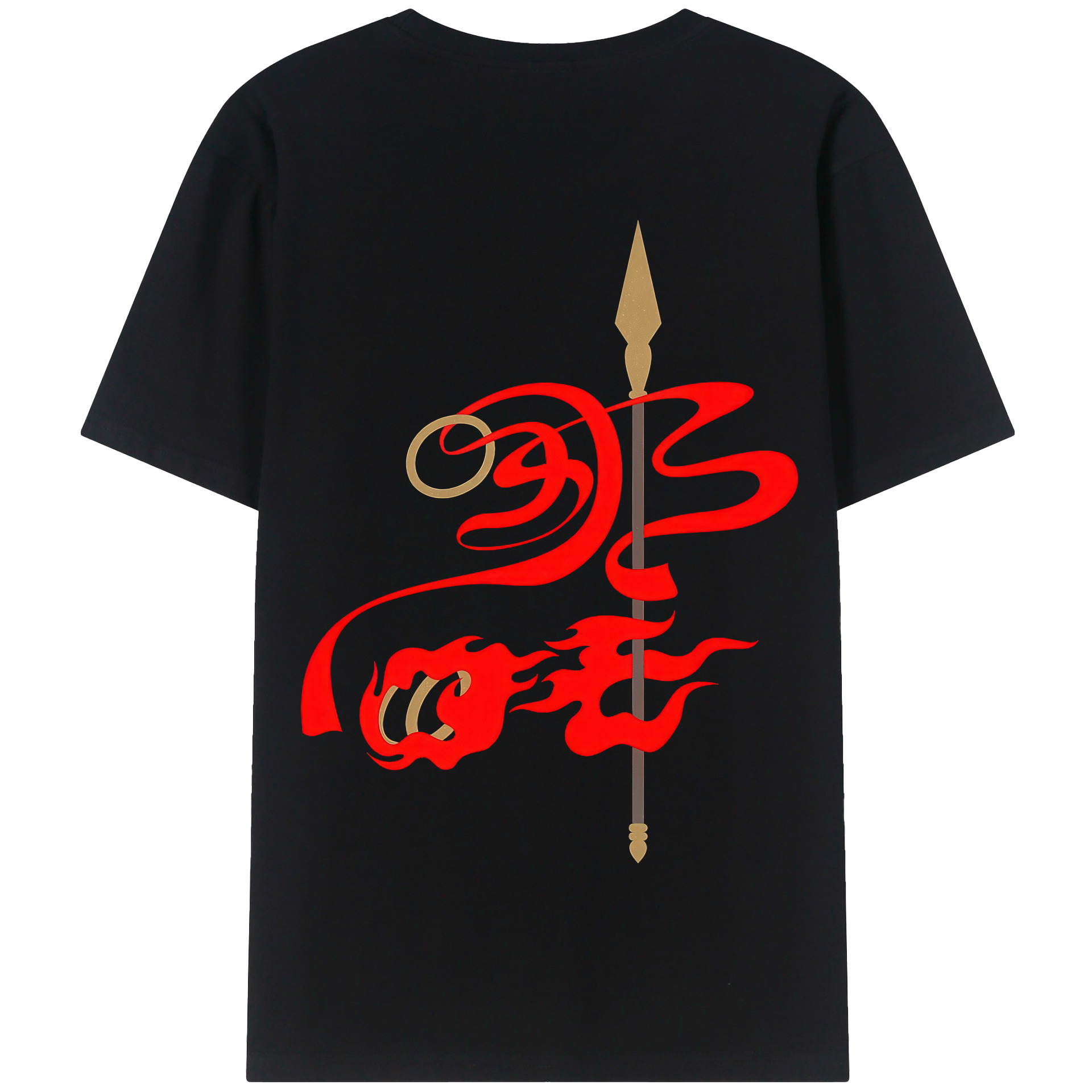 （画像用） Ne Zha 2 ナタ 魔童の大暴れ 綿100％半袖Tシャツ（背面プリント）