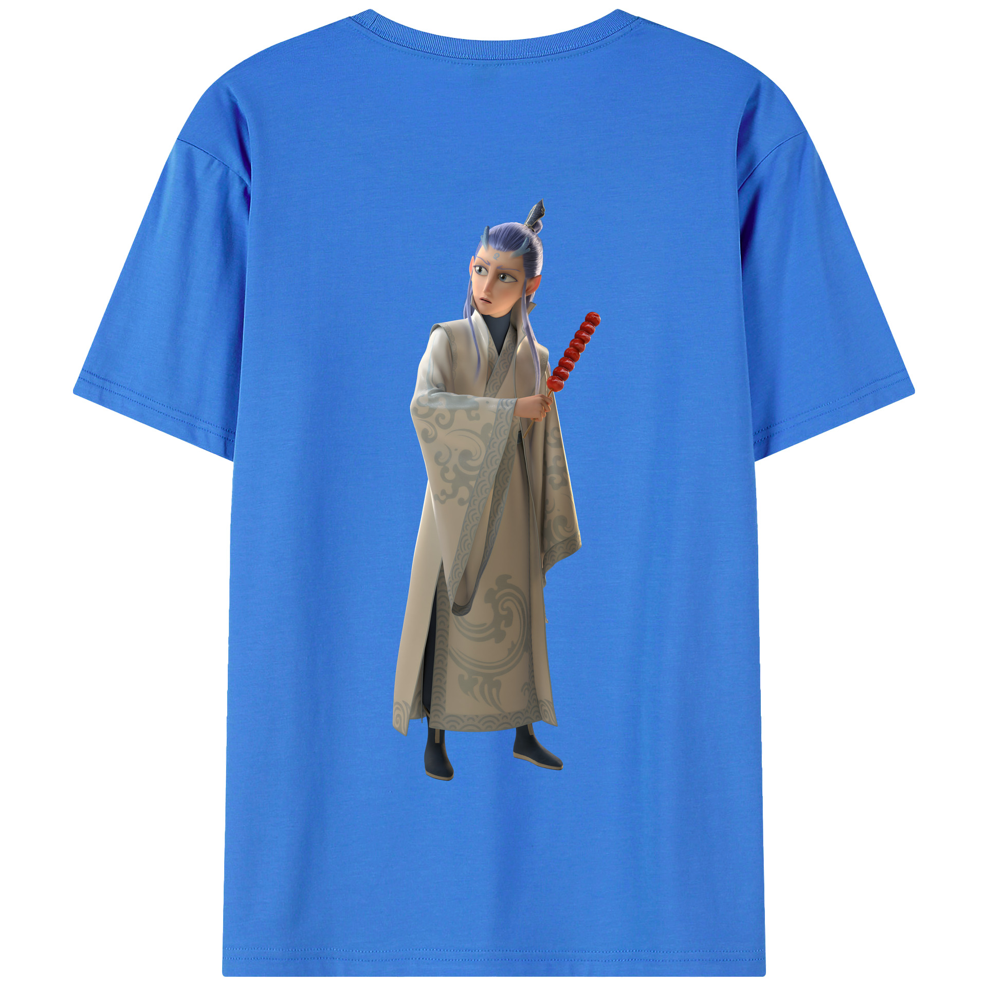 （画像用） Ne Zha 2 ナタ 魔童の大暴れ 綿100％半袖Tシャツ（背面プリント）