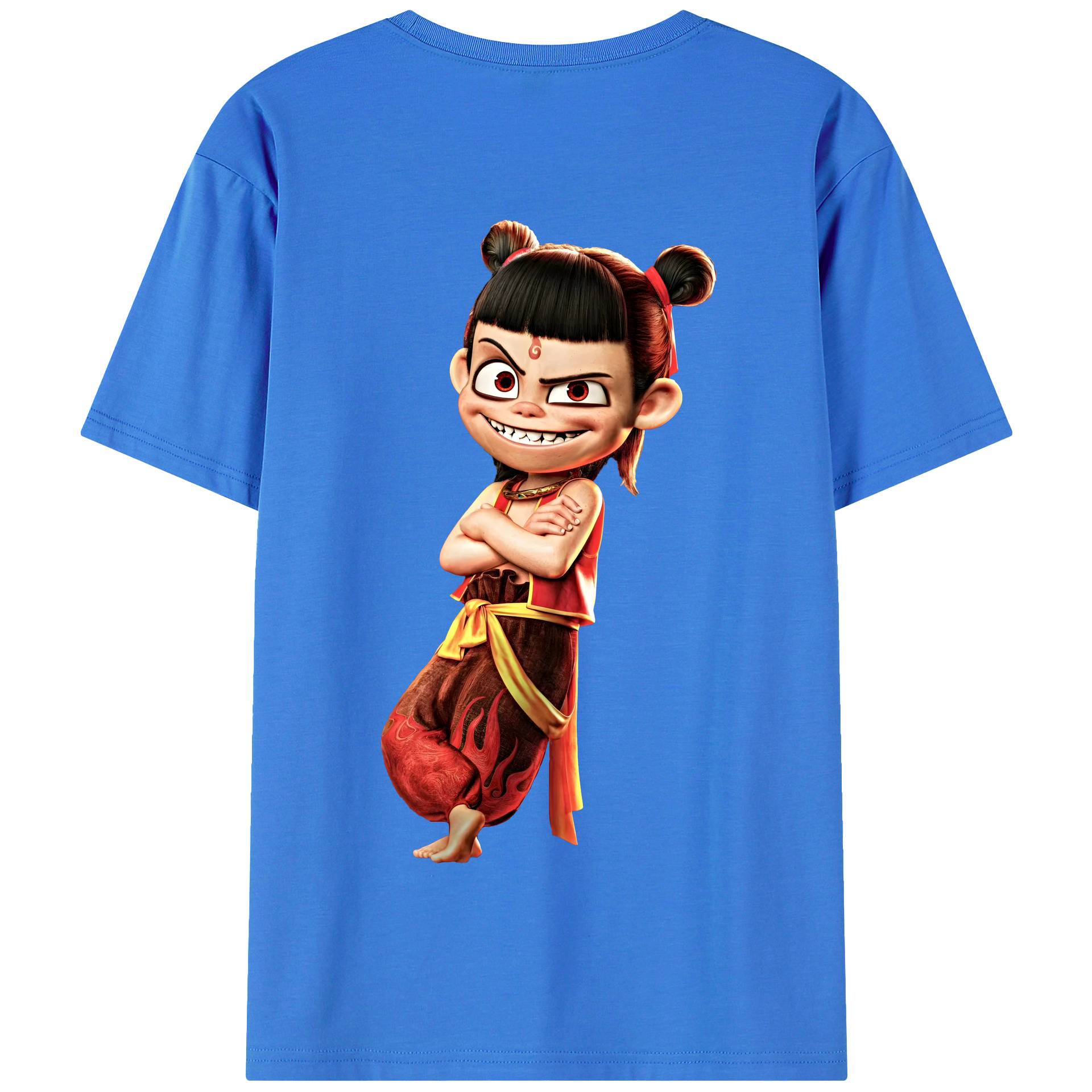 （画像用） Ne Zha 2 ナタ 魔童の大暴れ 綿100％半袖Tシャツ（背面プリント）