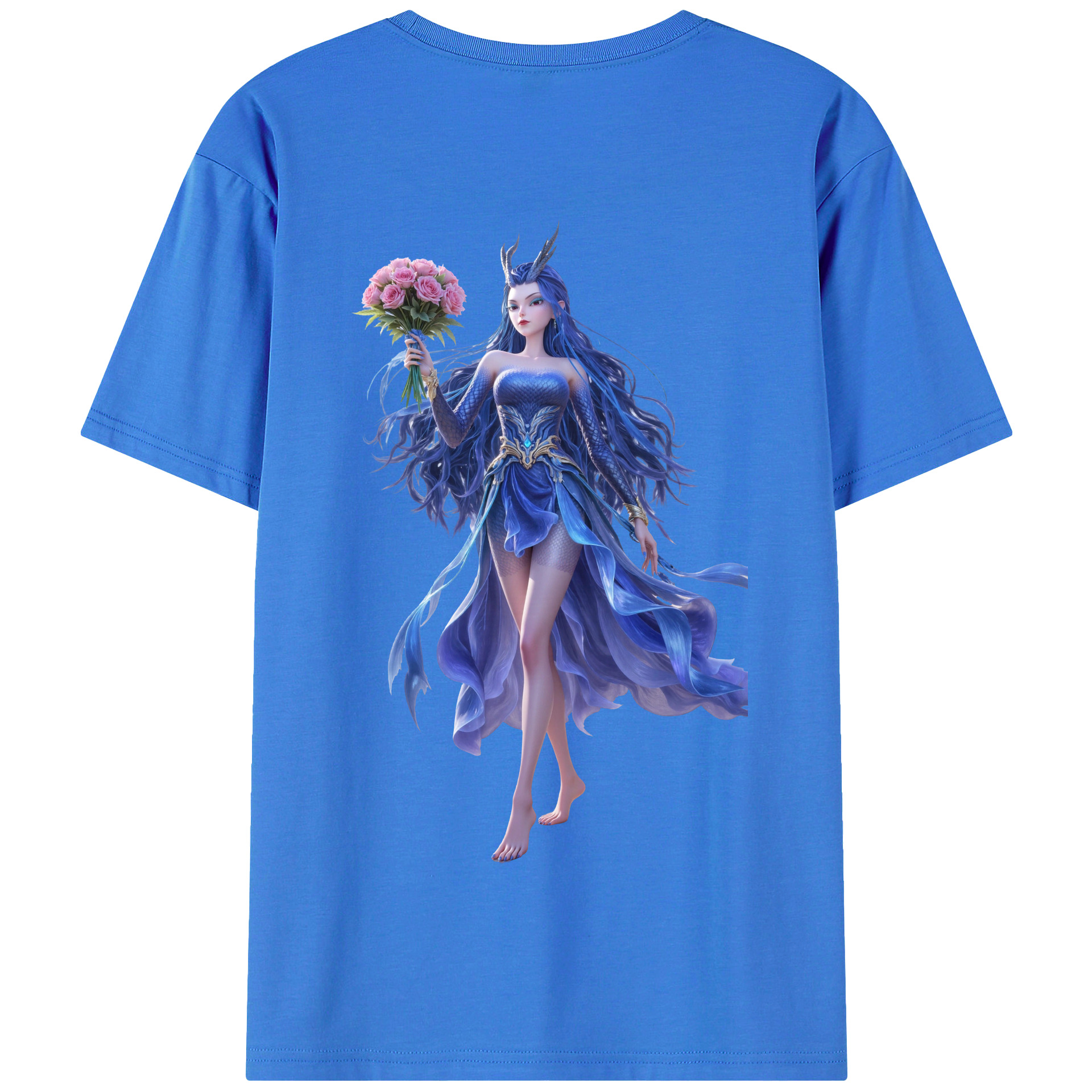 （画像用） Ne Zha 2 ナタ 魔童の大暴れ 綿100％半袖Tシャツ（背面プリント）