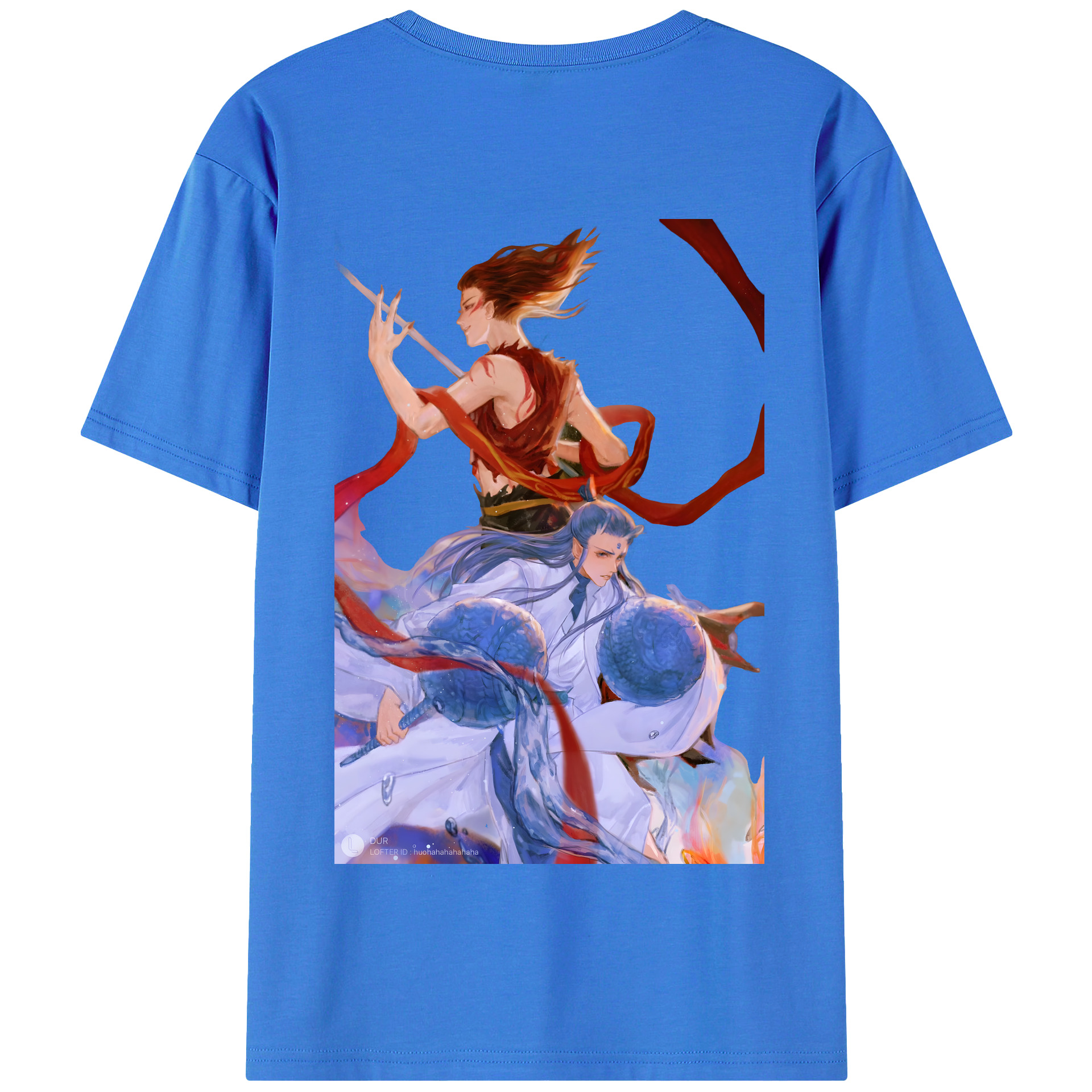 （画像用） Ne Zha 2 ナタ 魔童の大暴れ 綿100％半袖Tシャツ（背面プリント）
