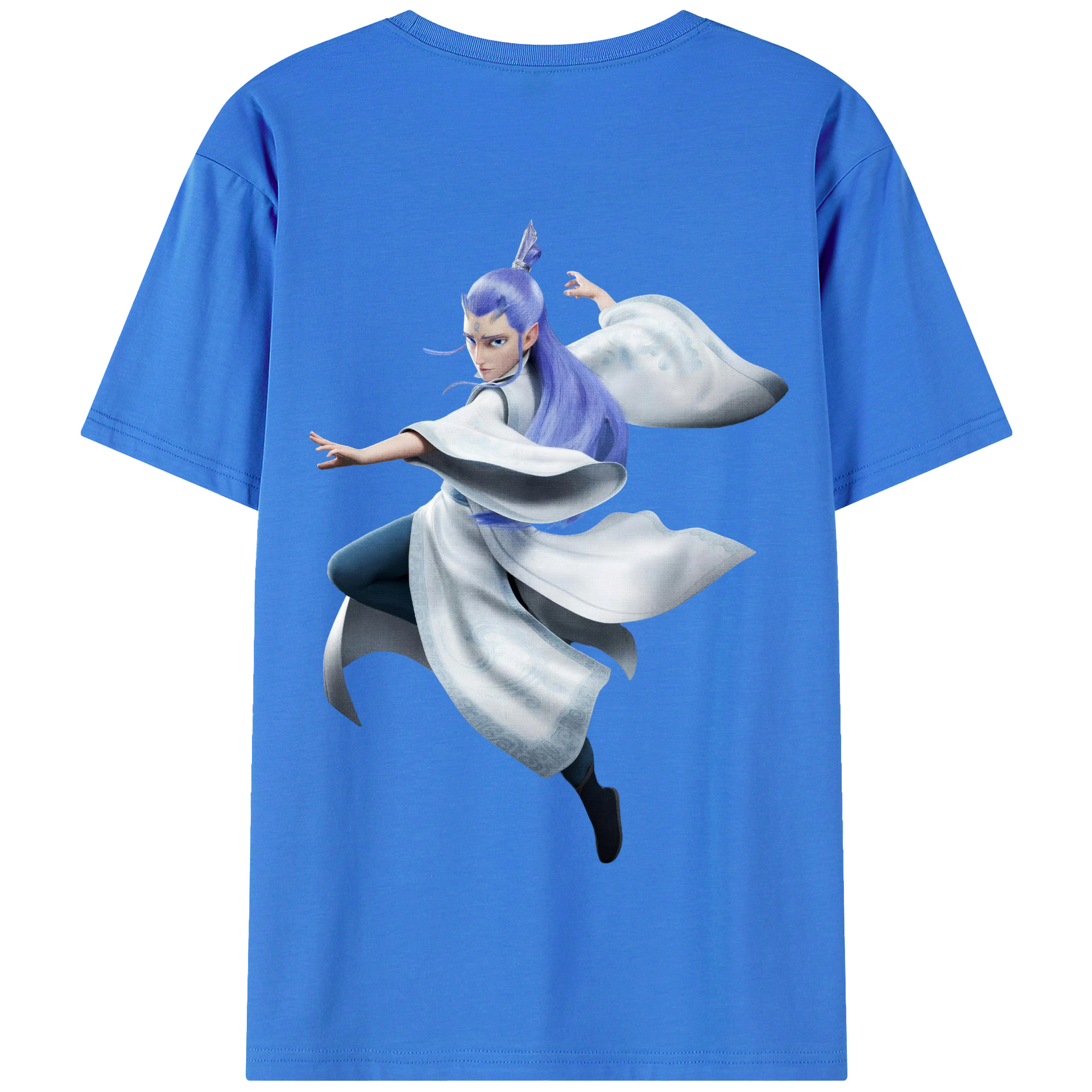 （画像用） Ne Zha 2 ナタ 魔童の大暴れ 綿100％半袖Tシャツ（背面プリント）