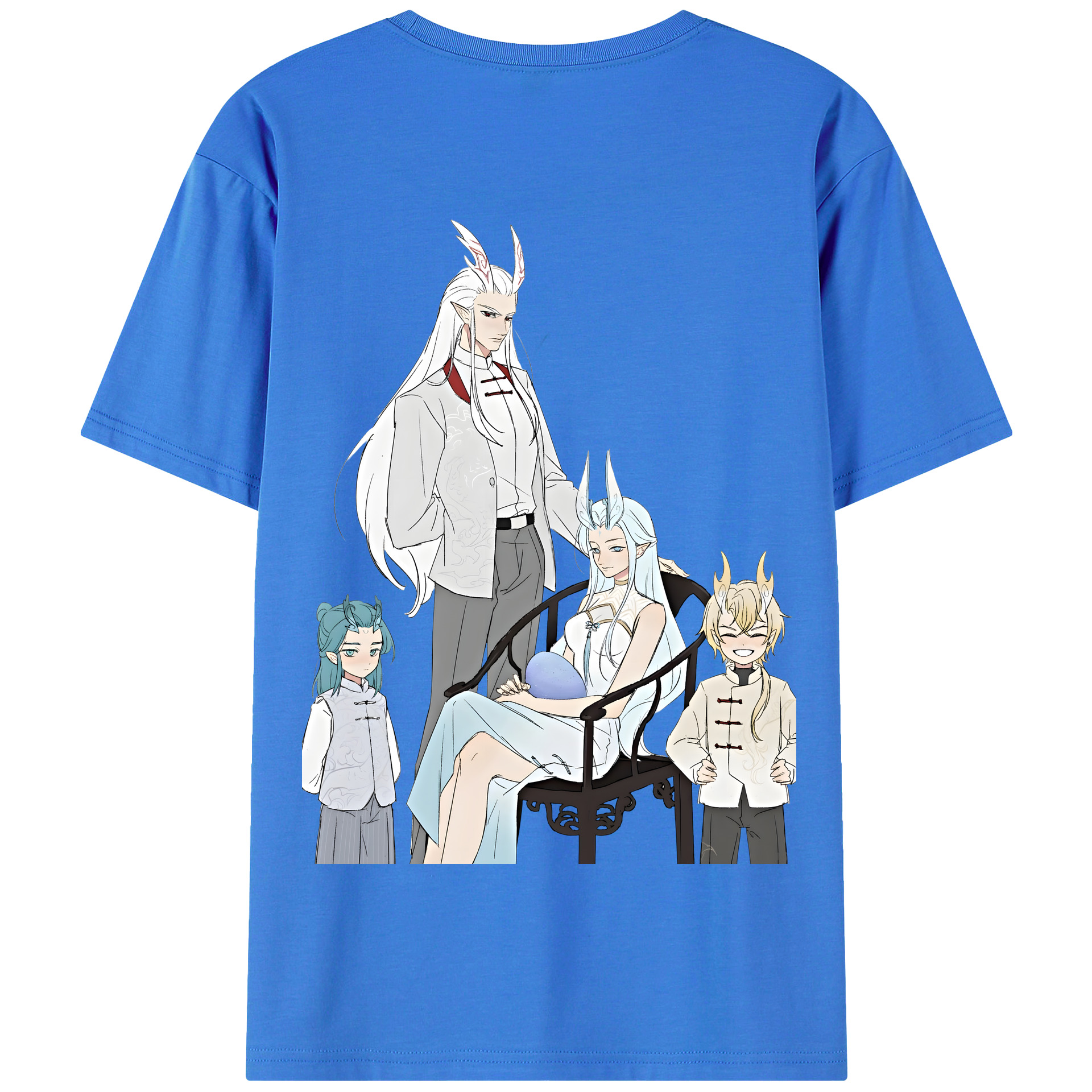（画像用） Ne Zha 2 ナタ 魔童の大暴れ 綿100％半袖Tシャツ（背面プリント）