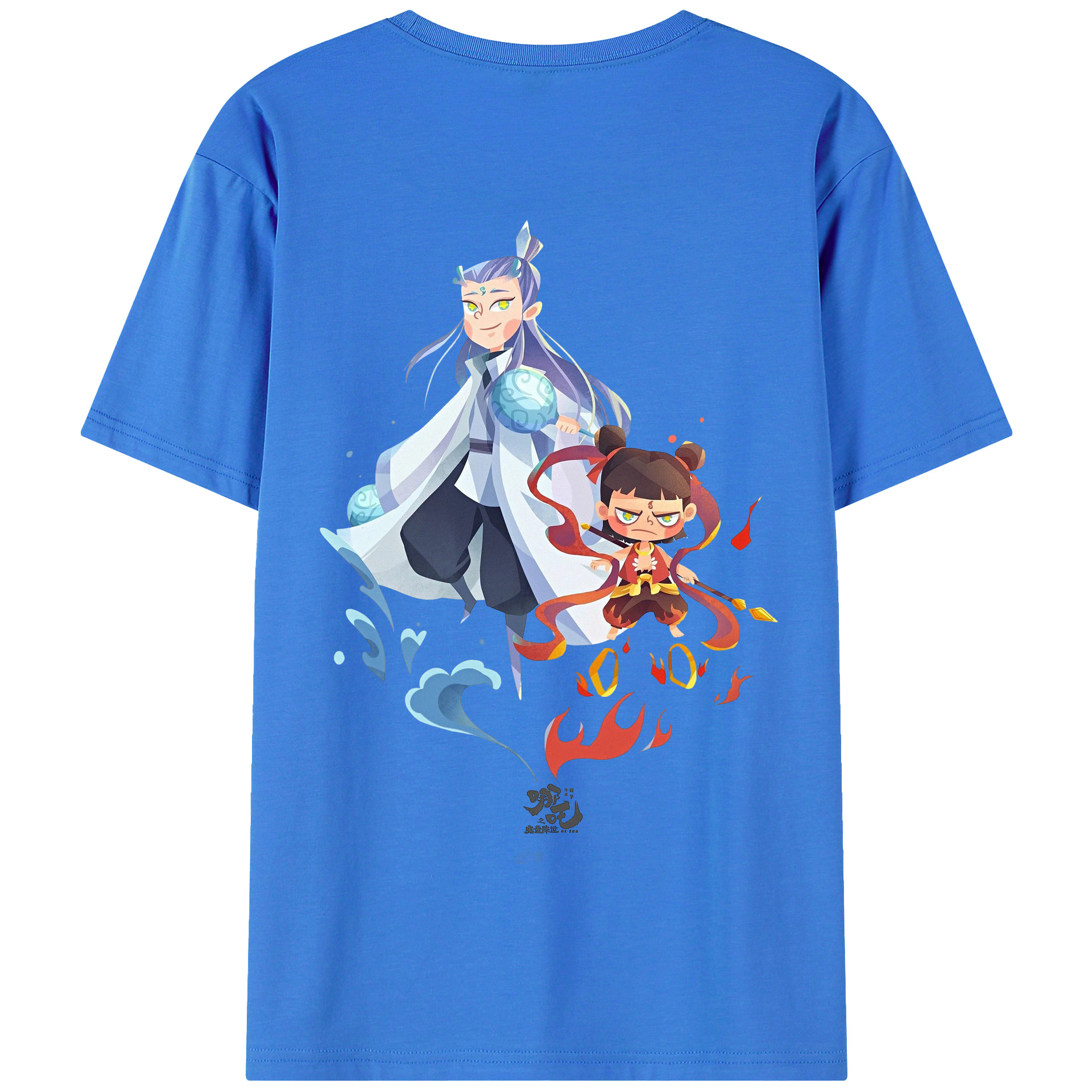 （画像用） Ne Zha 2 ナタ 魔童の大暴れ 綿100％半袖Tシャツ（背面プリント）