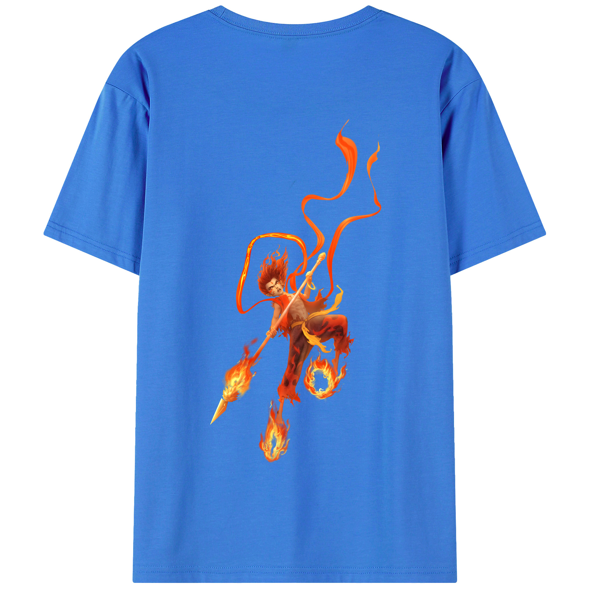 （画像用） Ne Zha 2 ナタ 魔童の大暴れ 綿100％半袖Tシャツ（背面プリント）