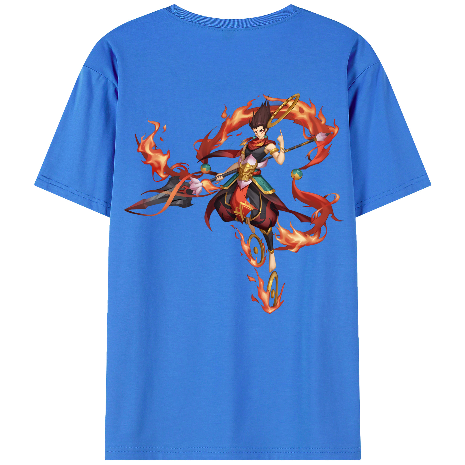 （画像用） Ne Zha 2 ナタ 魔童の大暴れ 綿100％半袖Tシャツ（背面プリント）
