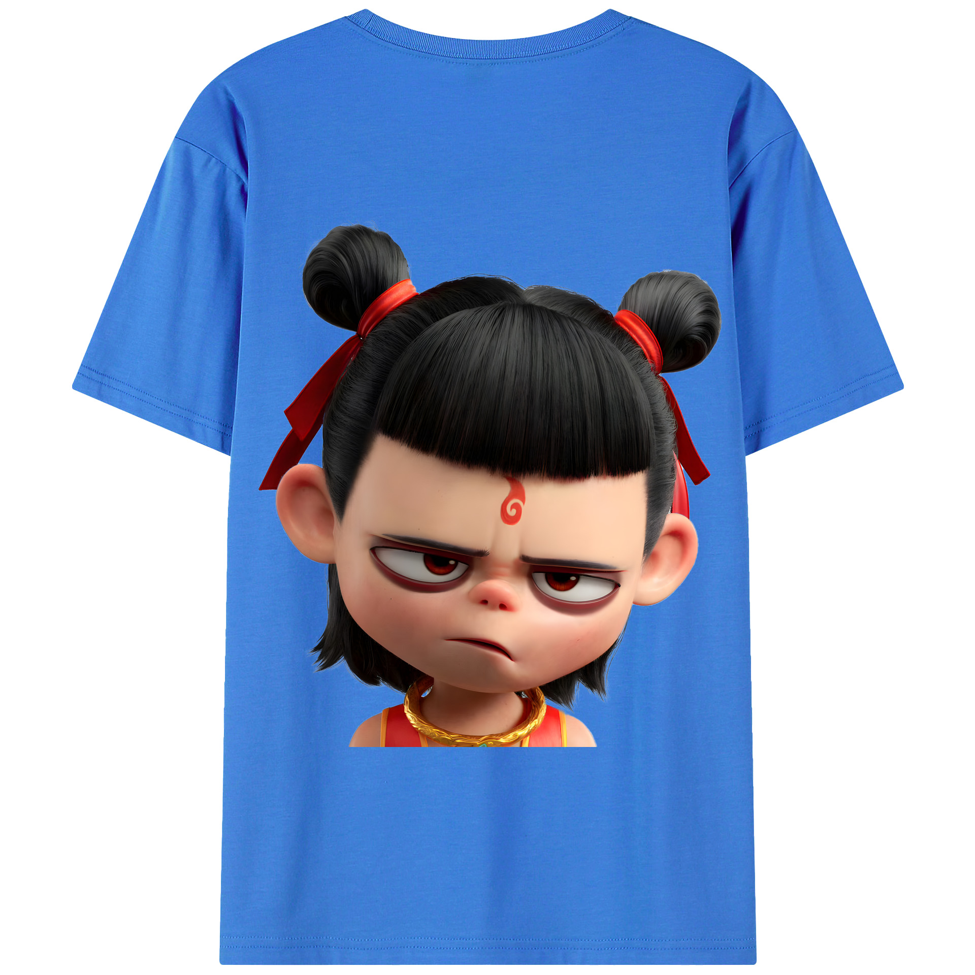 （画像用） Ne Zha 2 ナタ 魔童の大暴れ 綿100％半袖Tシャツ（背面プリント）