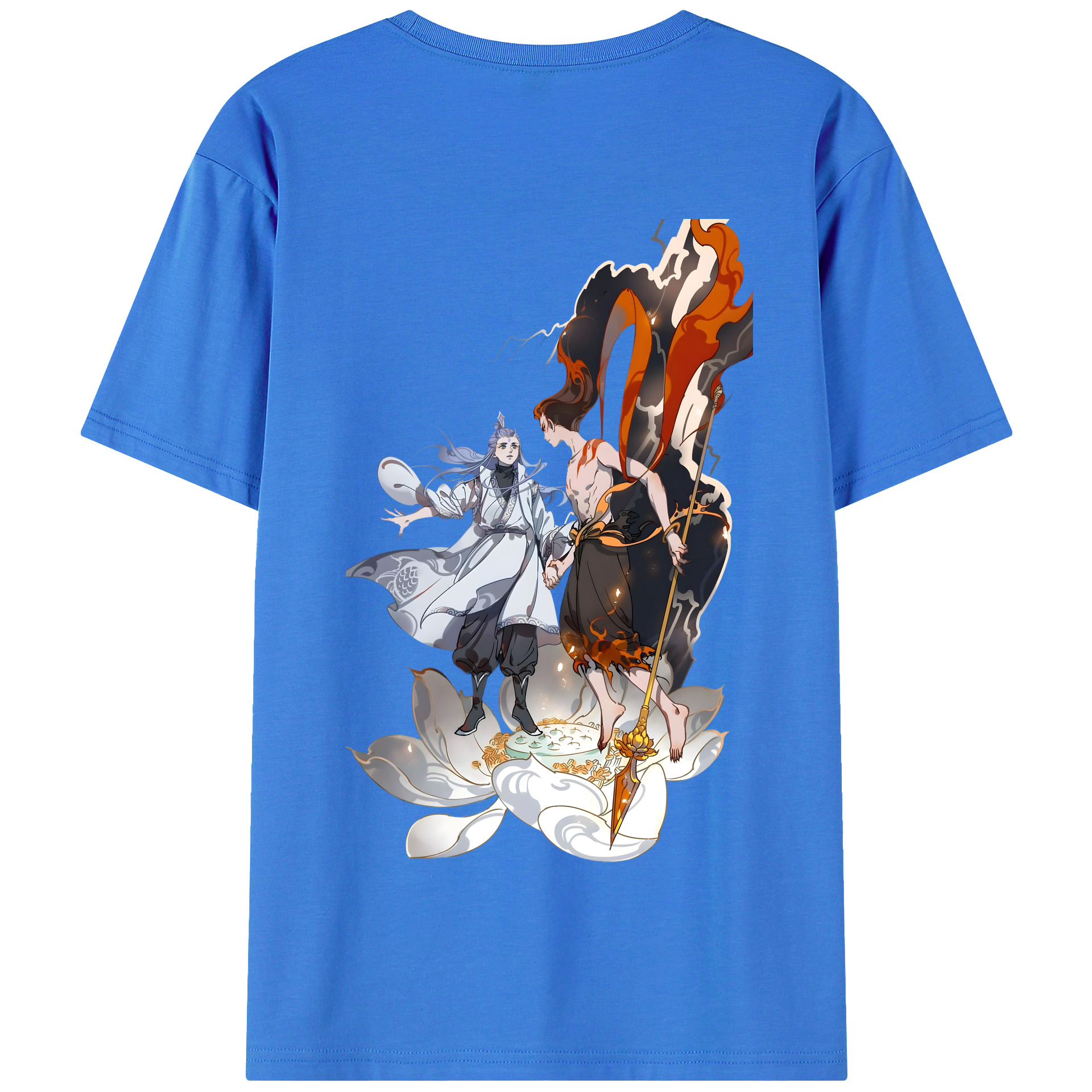 （画像用） Ne Zha 2 ナタ 魔童の大暴れ 綿100％半袖Tシャツ（背面プリント）