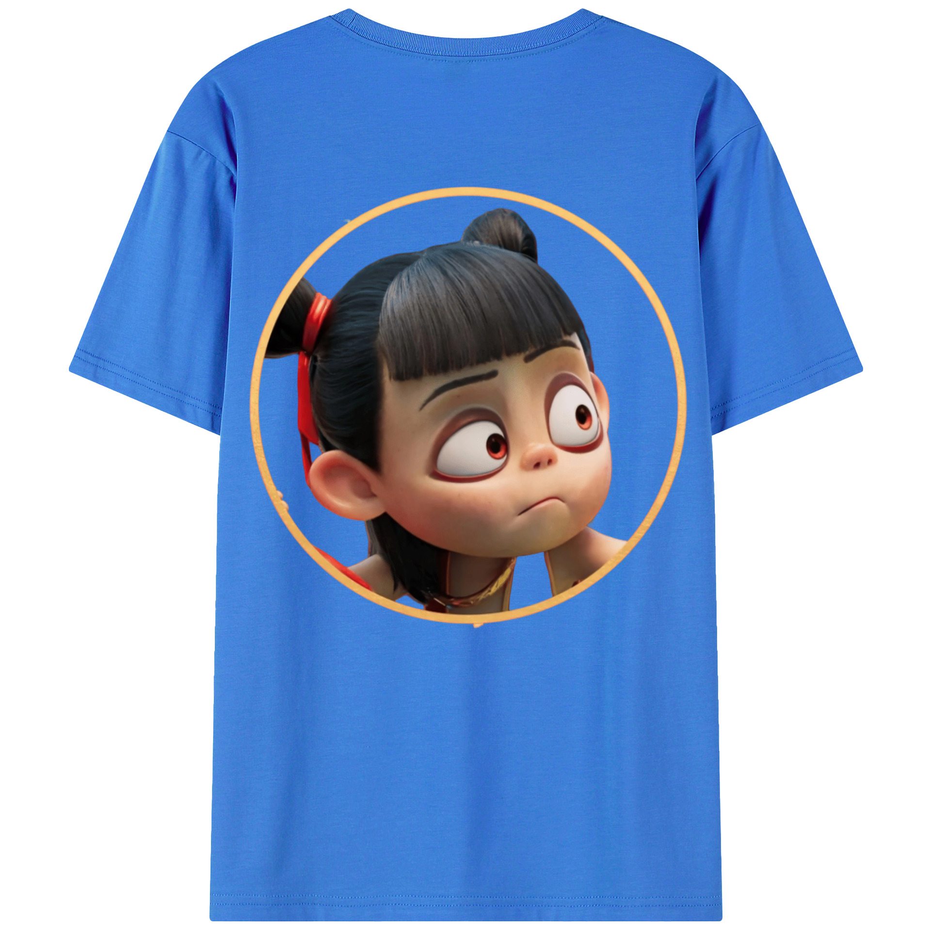 （画像用） Ne Zha 2 ナタ 魔童の大暴れ 綿100％半袖Tシャツ（背面プリント）