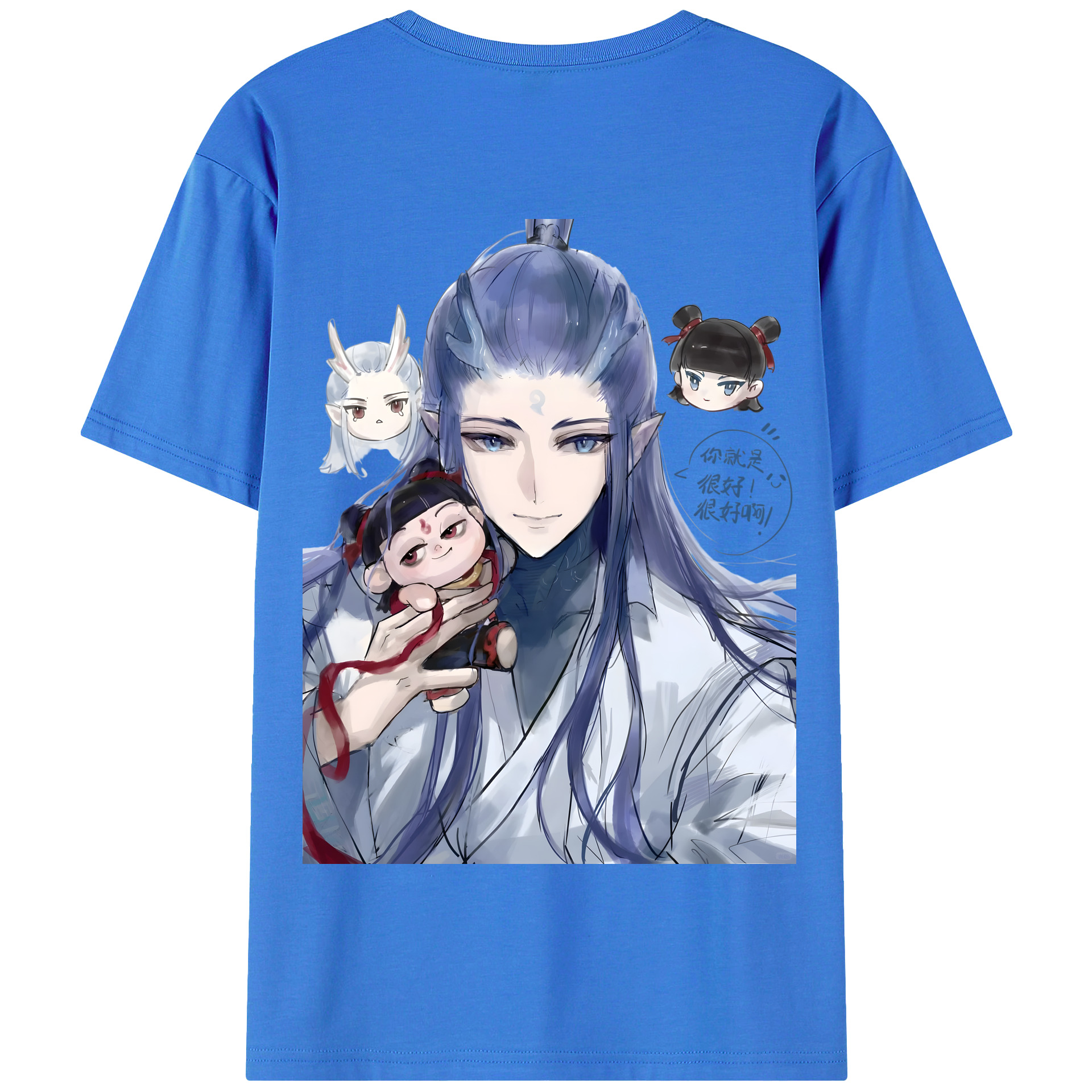 （画像用） Ne Zha 2 ナタ 魔童の大暴れ 綿100％半袖Tシャツ（背面プリント）