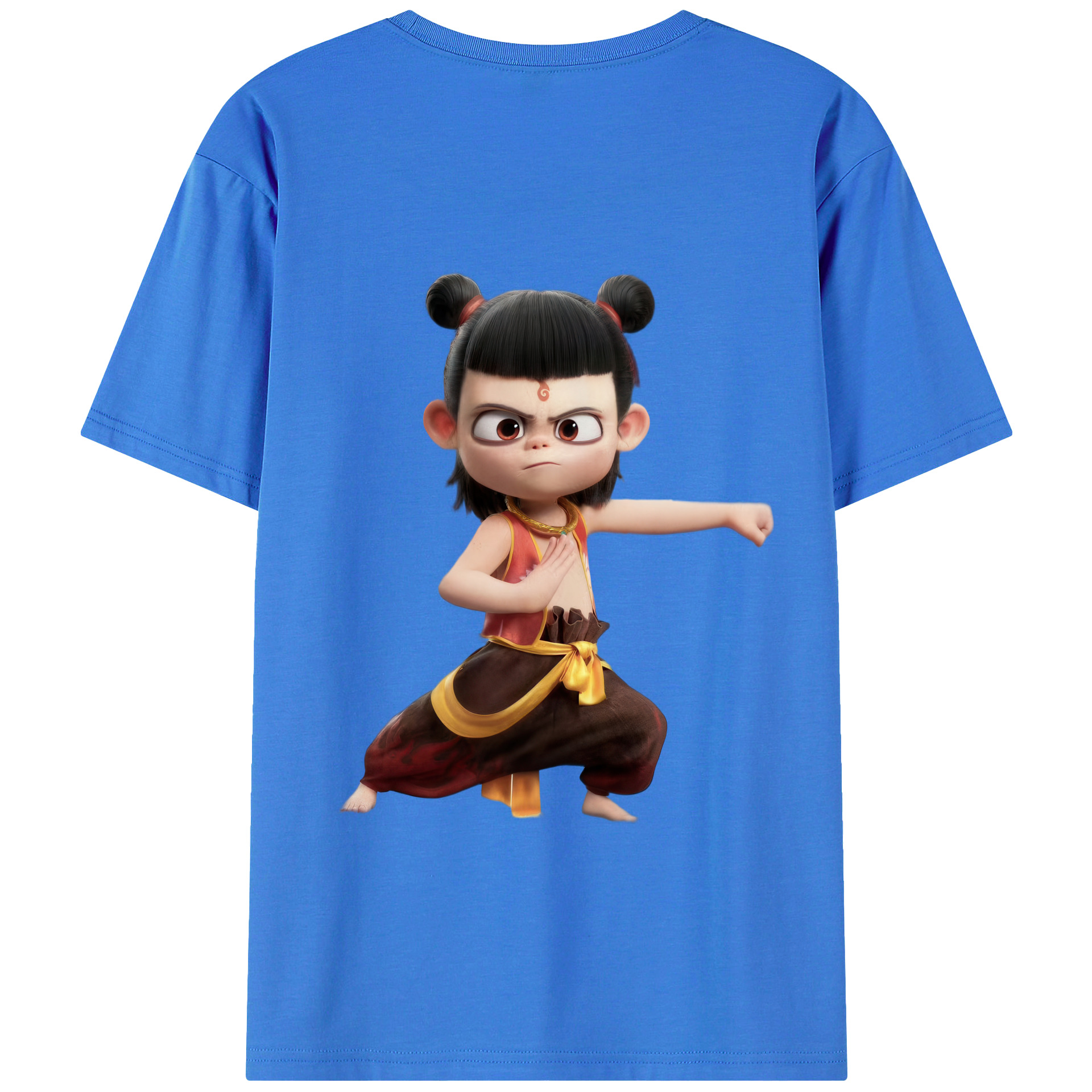 （画像用） Ne Zha 2 ナタ 魔童の大暴れ 綿100％半袖Tシャツ（背面プリント）