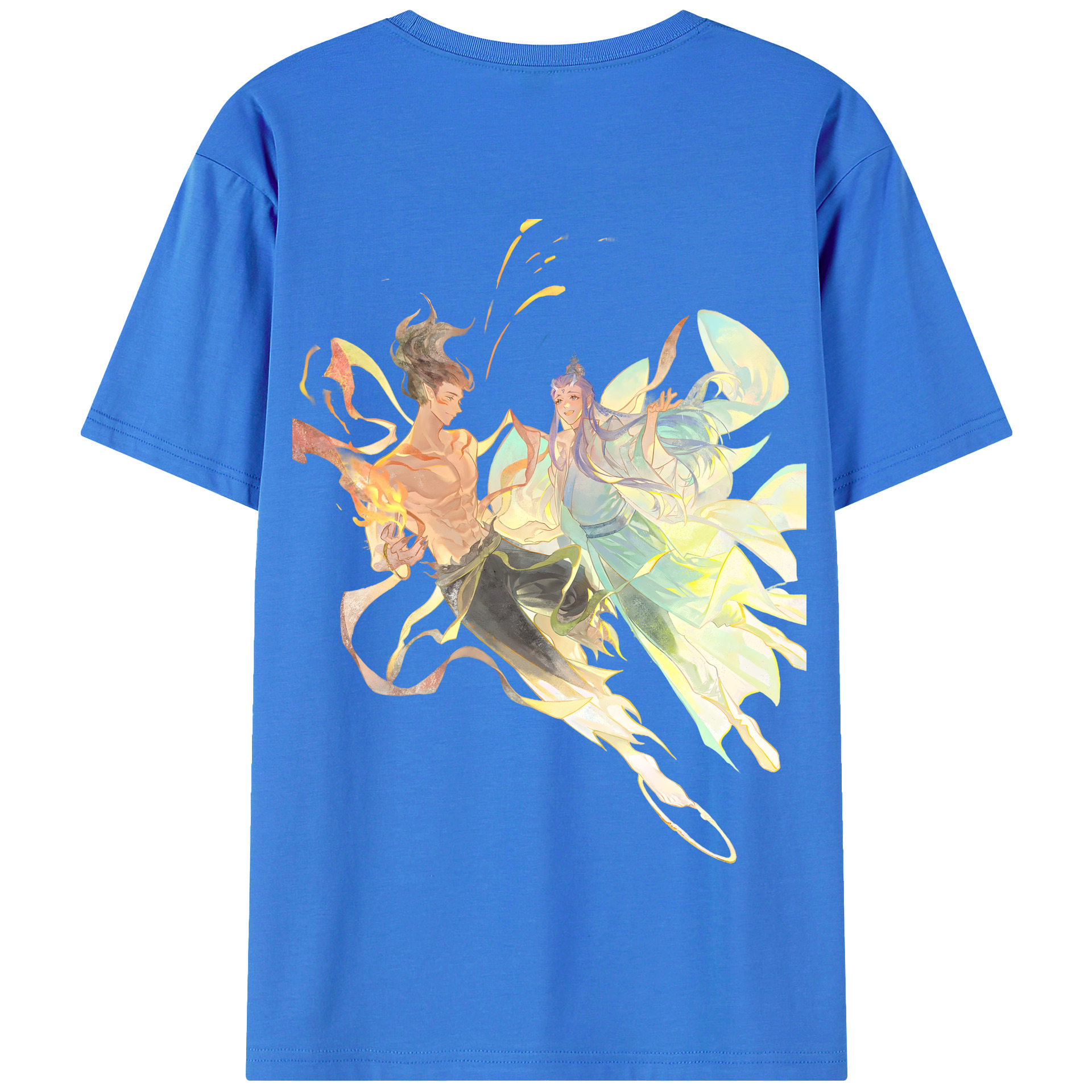 （画像用） Ne Zha 2 ナタ 魔童の大暴れ 綿100％半袖Tシャツ（背面プリント）