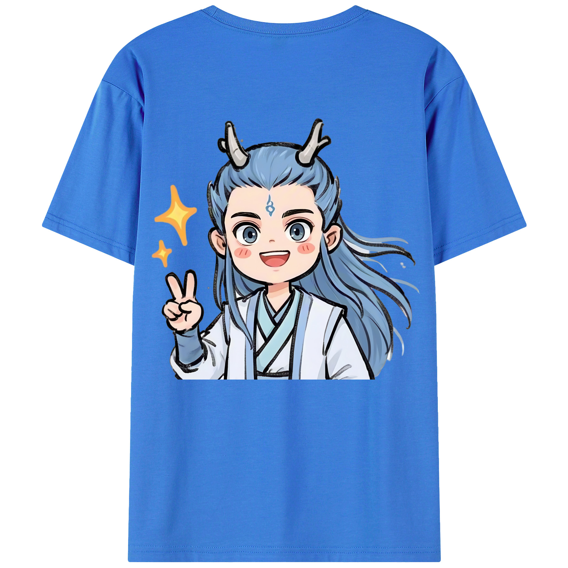 （画像用） Ne Zha 2 ナタ 魔童の大暴れ 綿100％半袖Tシャツ（背面プリント）