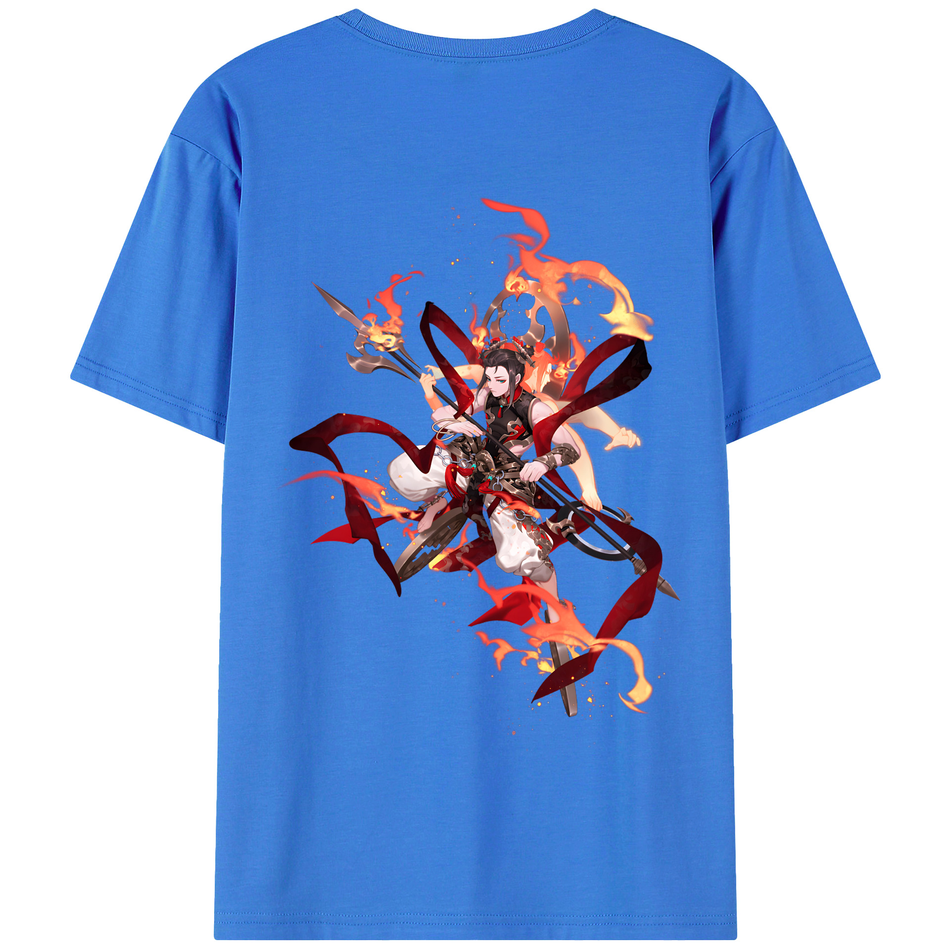 （画像用） Ne Zha 2 ナタ 魔童の大暴れ 綿100％半袖Tシャツ（背面プリント）