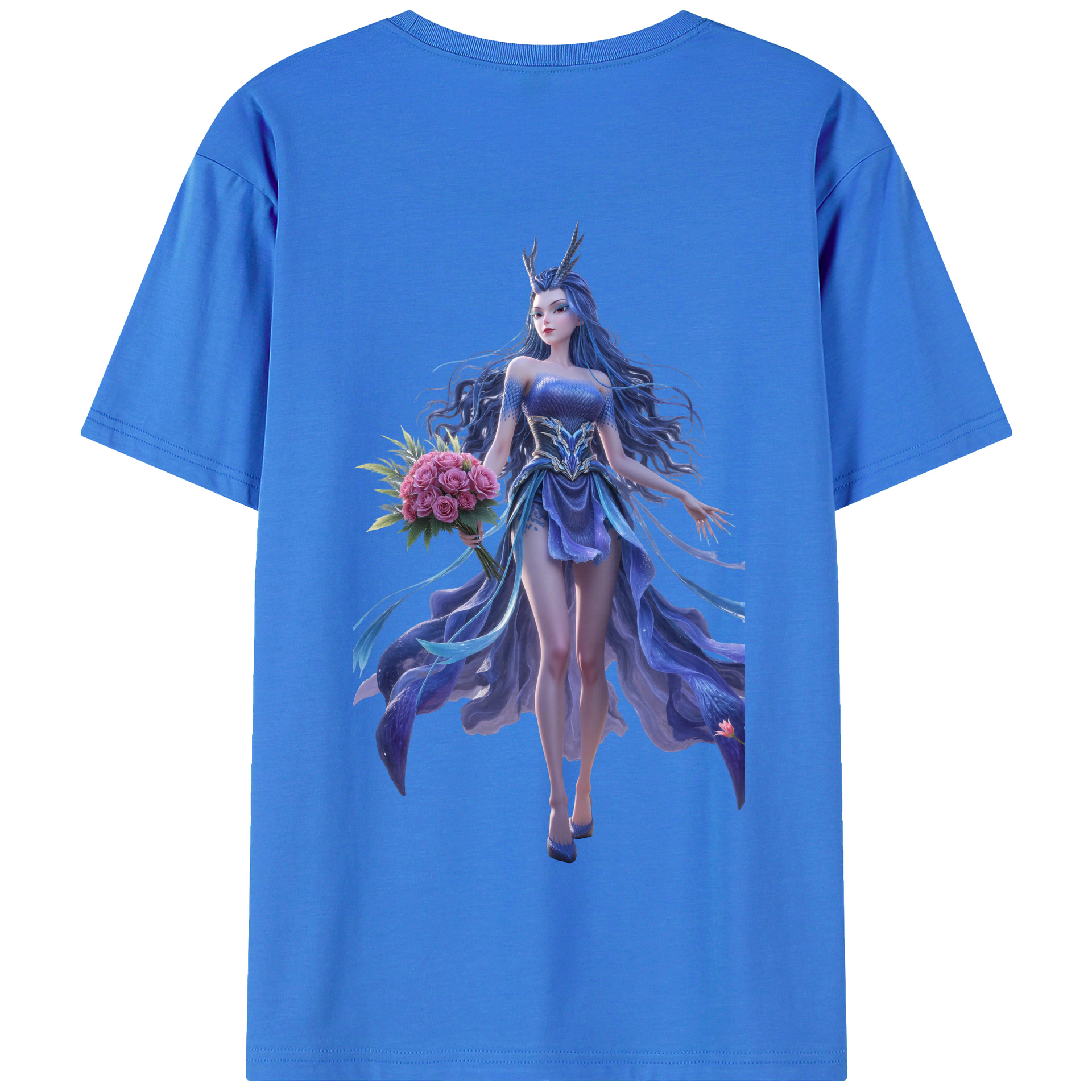 （画像用） Ne Zha 2 ナタ 魔童の大暴れ 綿100％半袖Tシャツ（背面プリント）