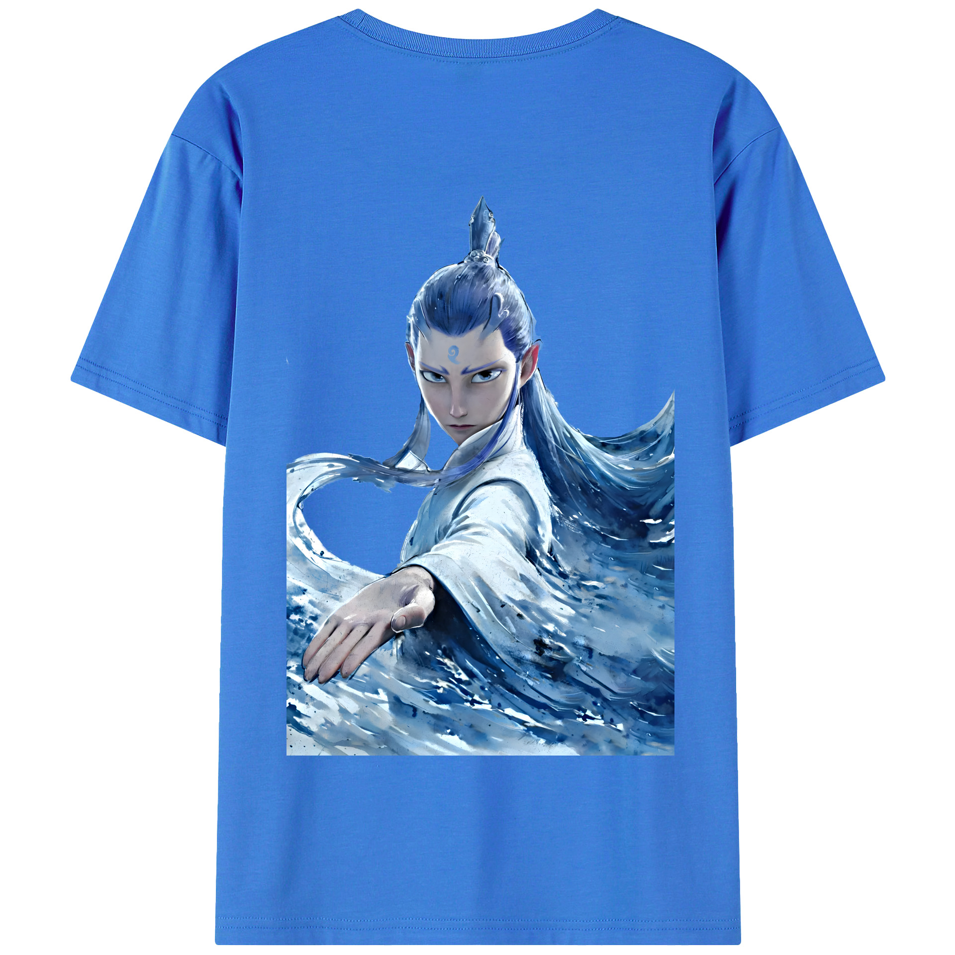 （画像用） Ne Zha 2 ナタ 魔童の大暴れ 綿100％半袖Tシャツ（背面プリント）