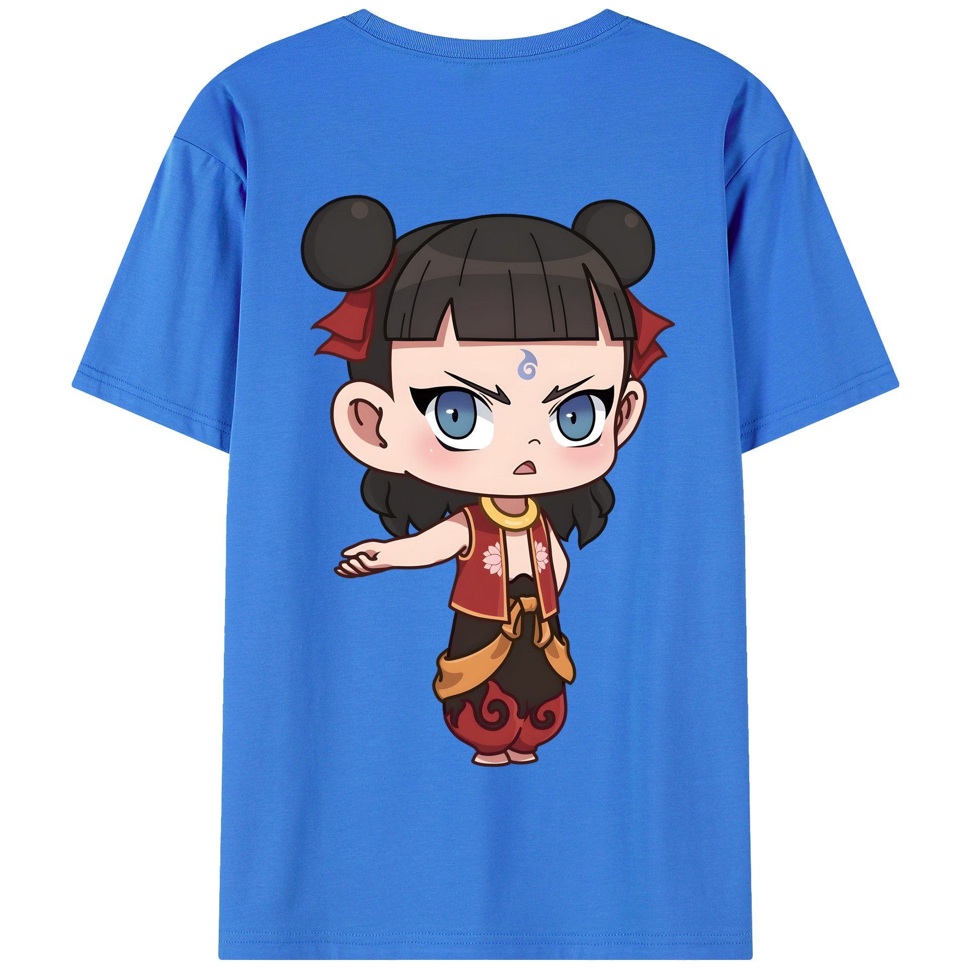 （画像用） Ne Zha 2 ナタ 魔童の大暴れ 綿100％半袖Tシャツ（背面プリント）