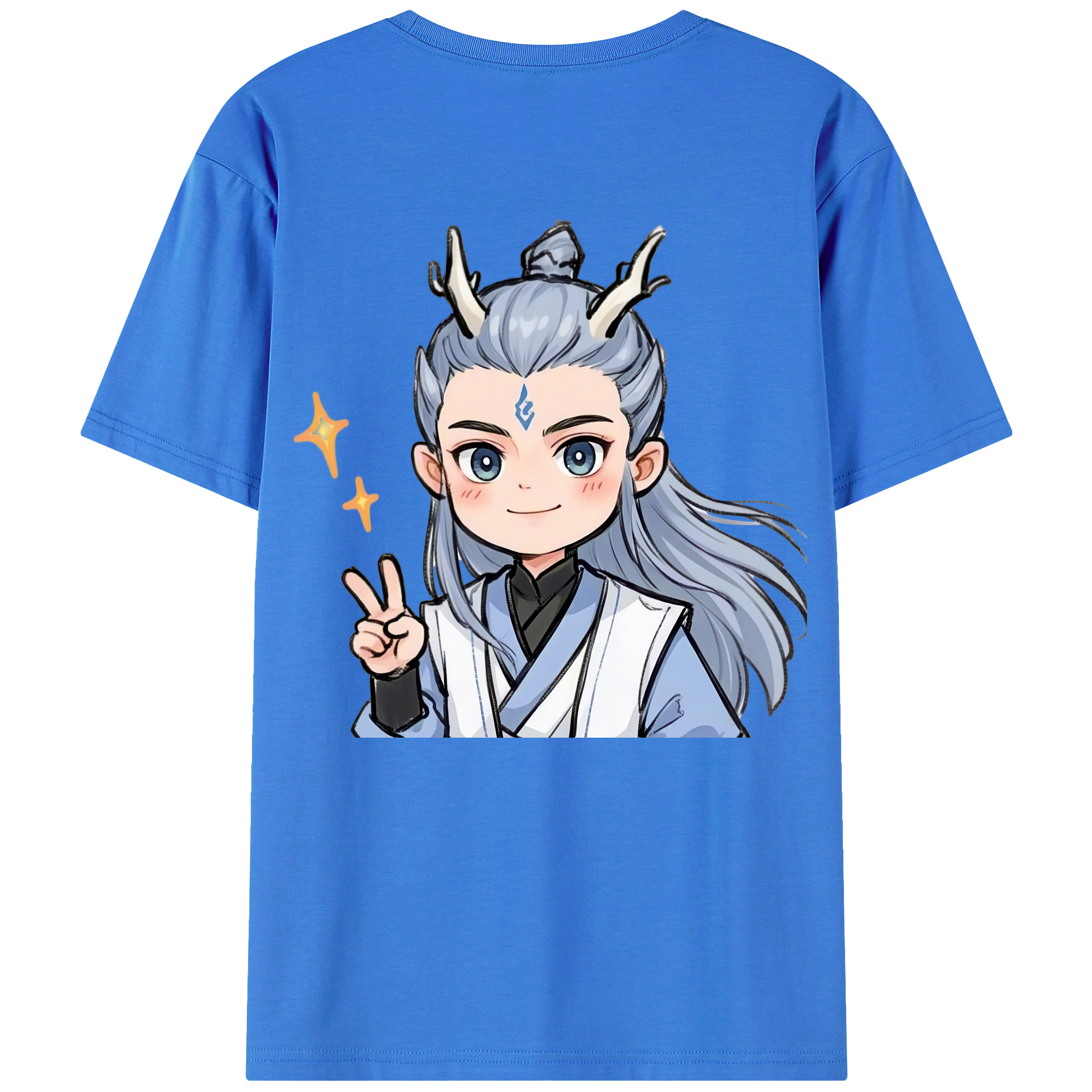 （画像用） Ne Zha 2 ナタ 魔童の大暴れ 綿100％半袖Tシャツ（背面プリント）