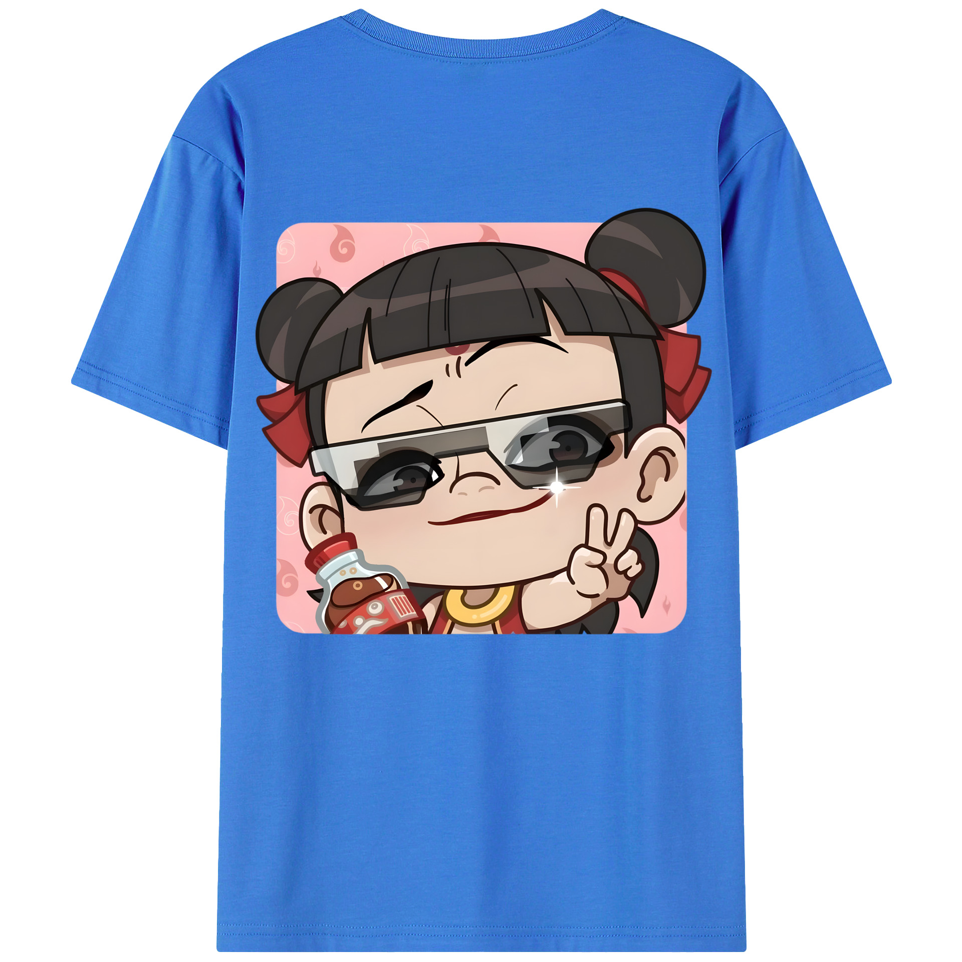 （画像用） Ne Zha 2 ナタ 魔童の大暴れ 綿100％半袖Tシャツ（背面プリント）