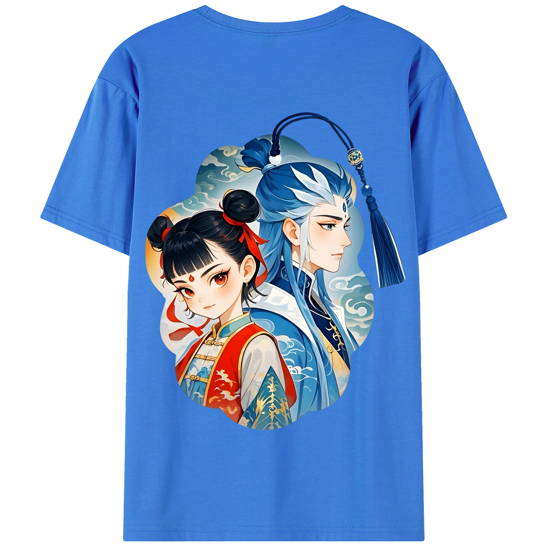 （画像用） Ne Zha 2 ナタ 魔童の大暴れ 綿100％半袖Tシャツ（背面プリント）