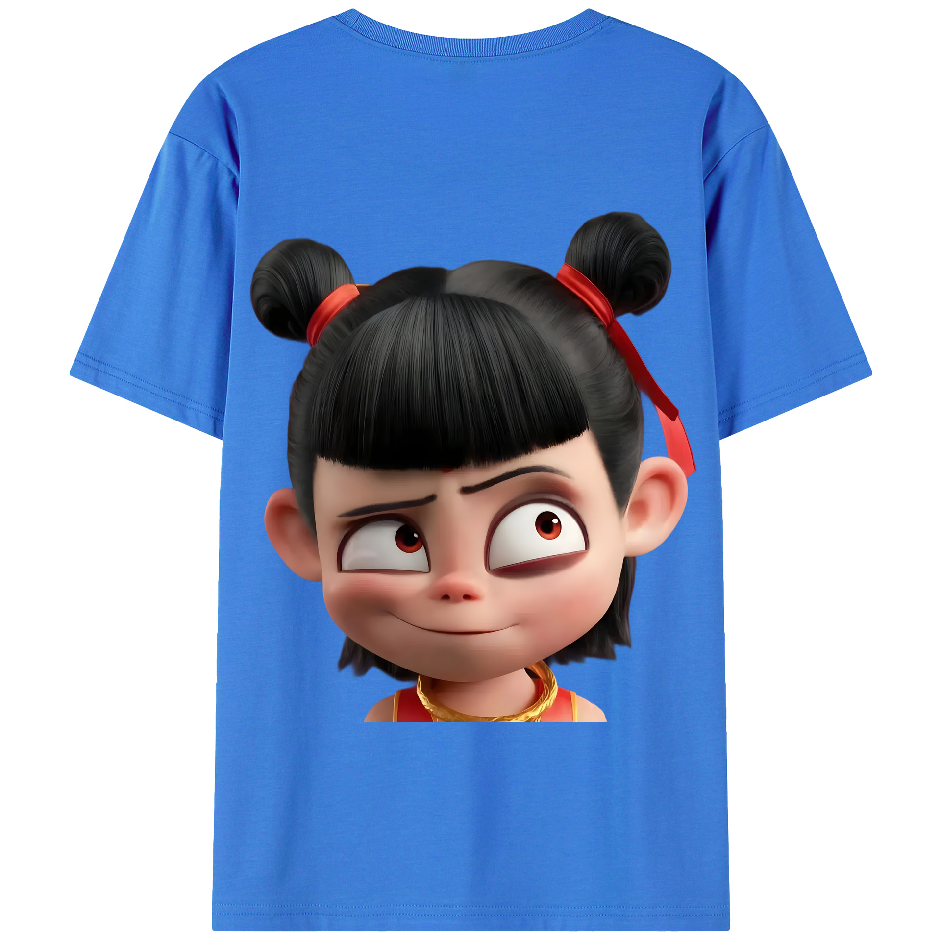 （画像用） Ne Zha 2 ナタ 魔童の大暴れ 綿100％半袖Tシャツ（背面プリント）