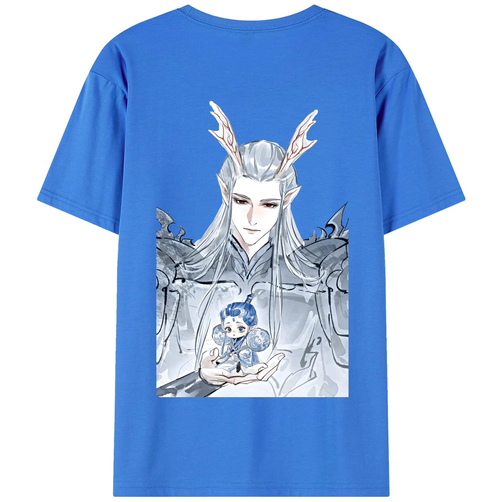 （画像用） Ne Zha 2 ナタ 魔童の大暴れ 綿100％半袖Tシャツ（背面プリント）