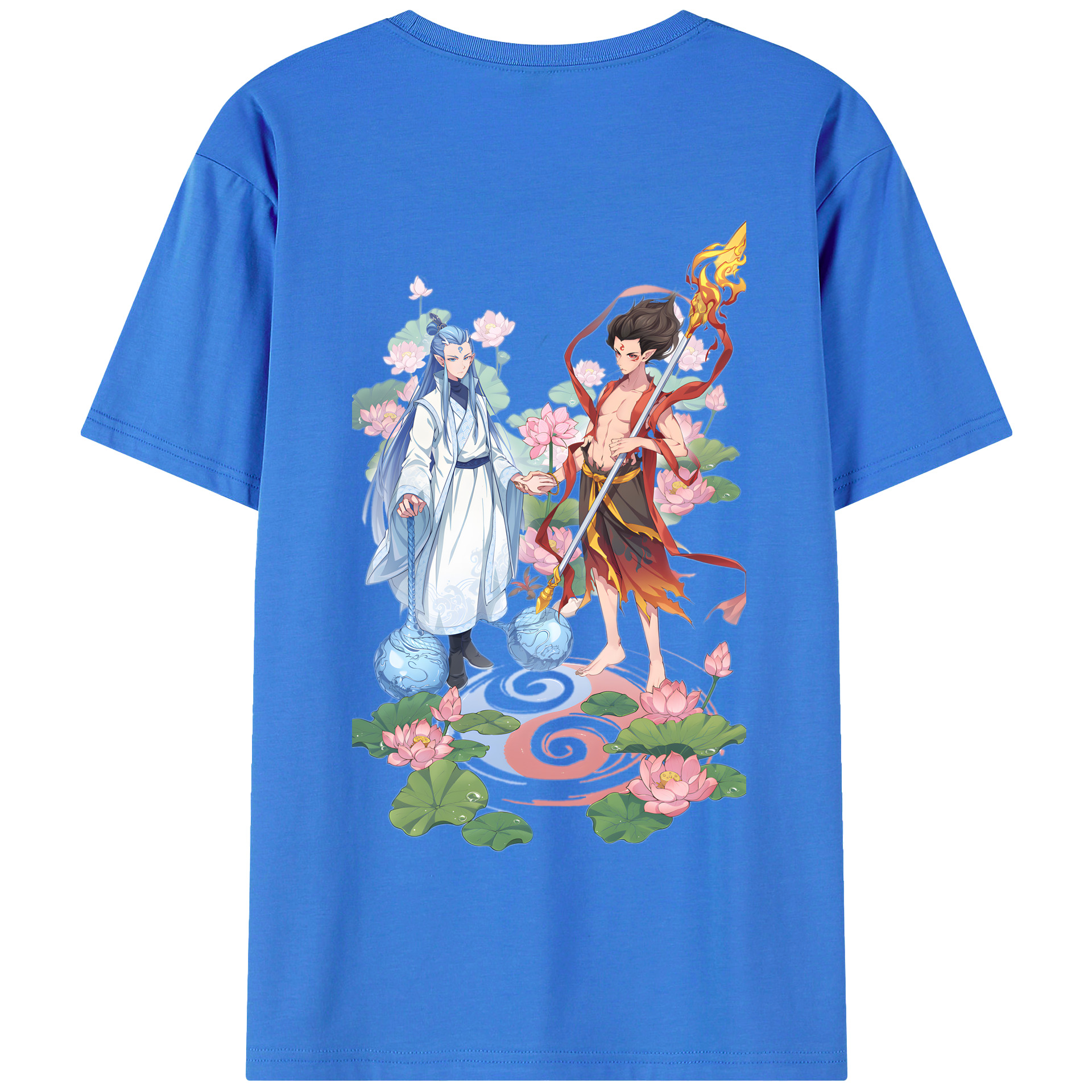 （画像用） Ne Zha 2 ナタ 魔童の大暴れ 綿100％半袖Tシャツ（背面プリント）
