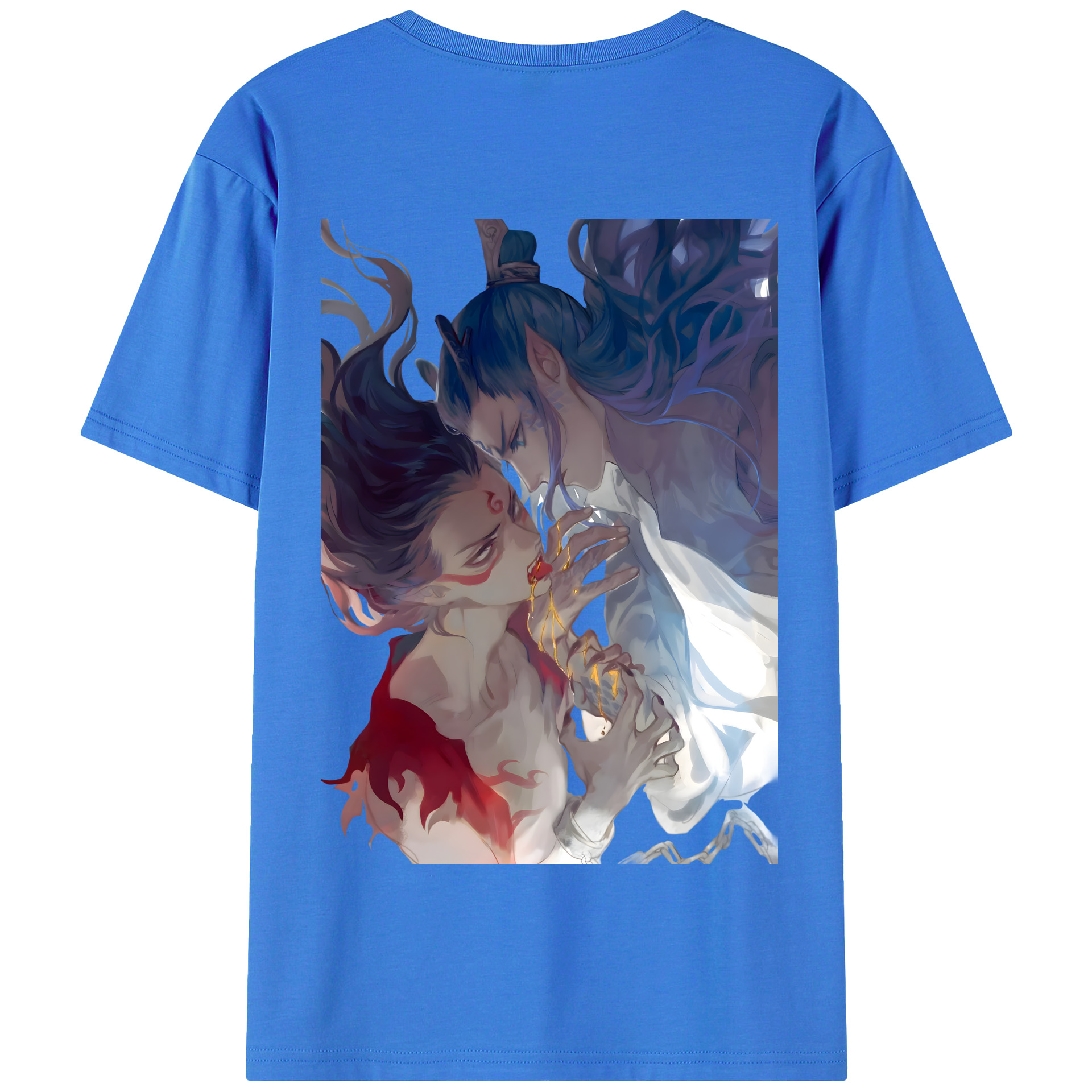 （画像用） Ne Zha 2 ナタ 魔童の大暴れ 綿100％半袖Tシャツ（背面プリント）