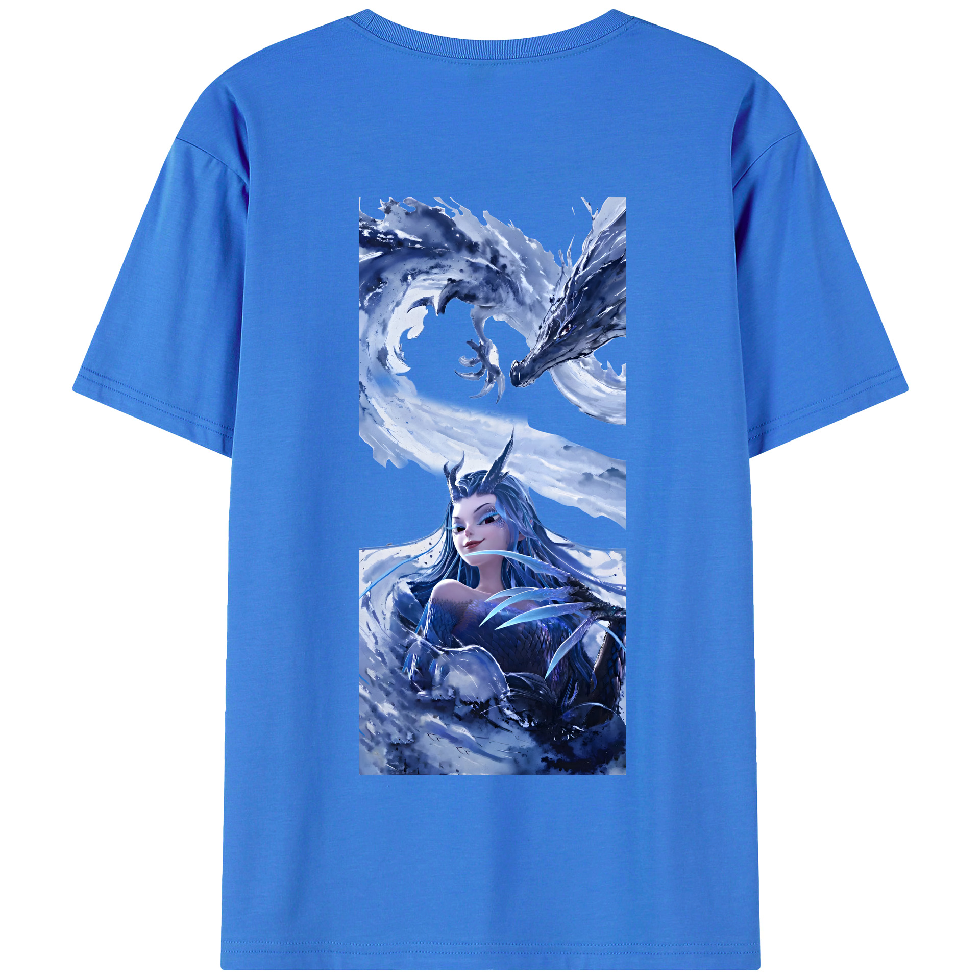 （画像用） Ne Zha 2 ナタ 魔童の大暴れ 綿100％半袖Tシャツ（背面プリント）