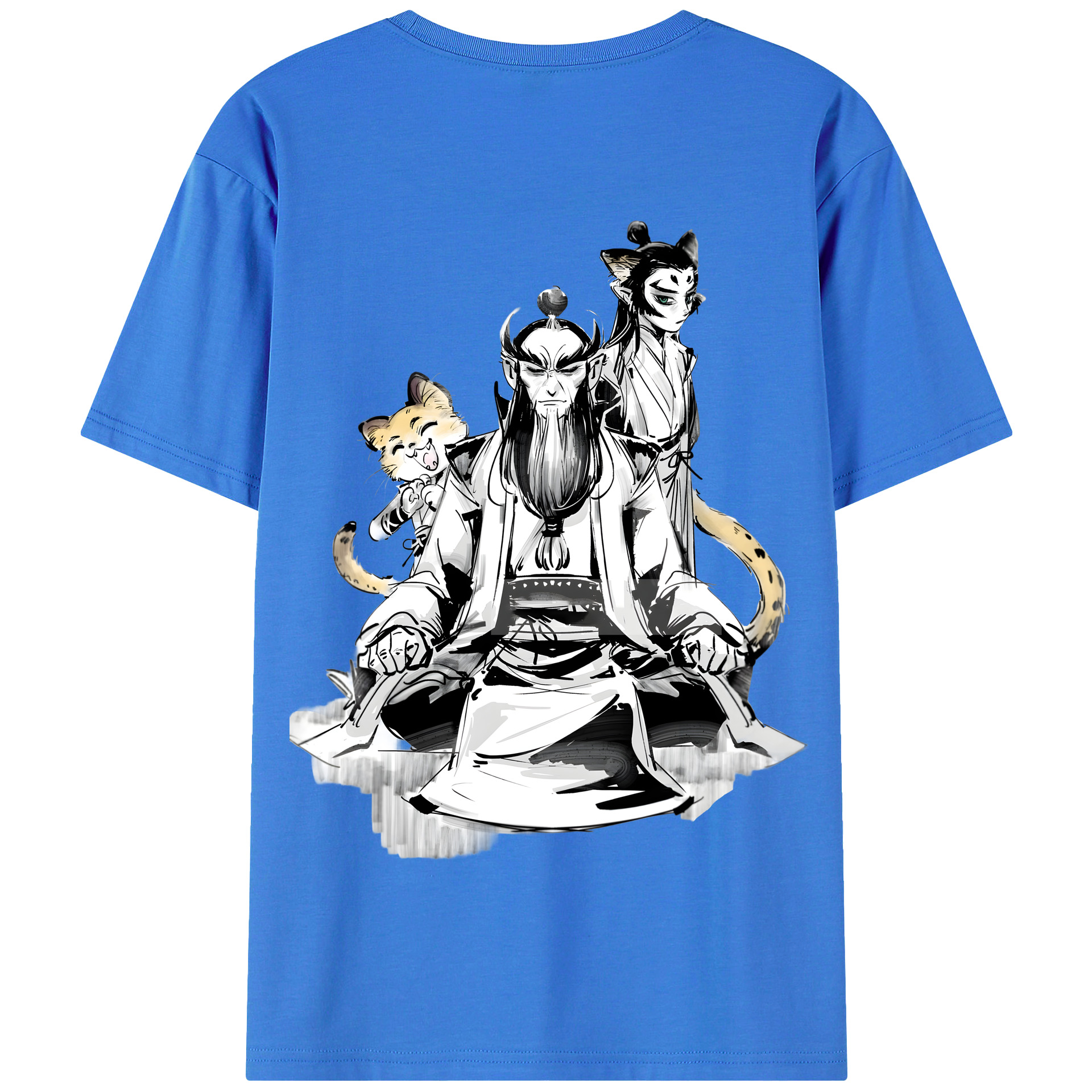 （画像用） Ne Zha 2 ナタ 魔童の大暴れ 綿100％半袖Tシャツ（背面プリント）