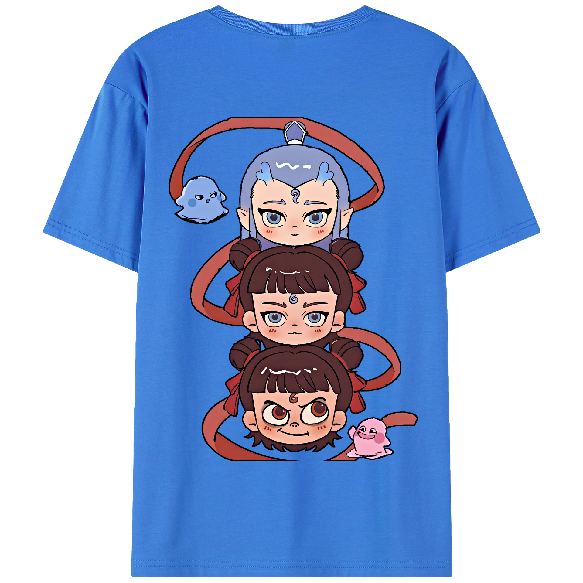 （画像用） Ne Zha 2 ナタ 魔童の大暴れ 綿100％半袖Tシャツ（背面プリント）