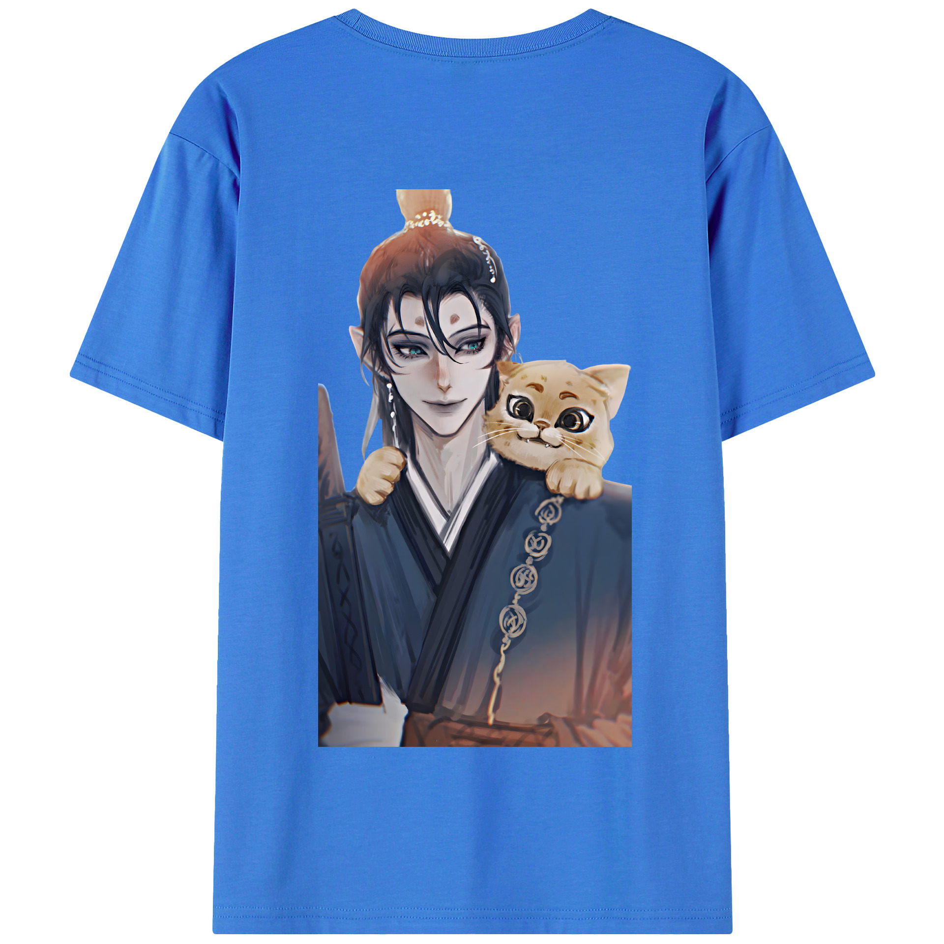 （画像用） Ne Zha 2 ナタ 魔童の大暴れ 綿100％半袖Tシャツ（背面プリント）