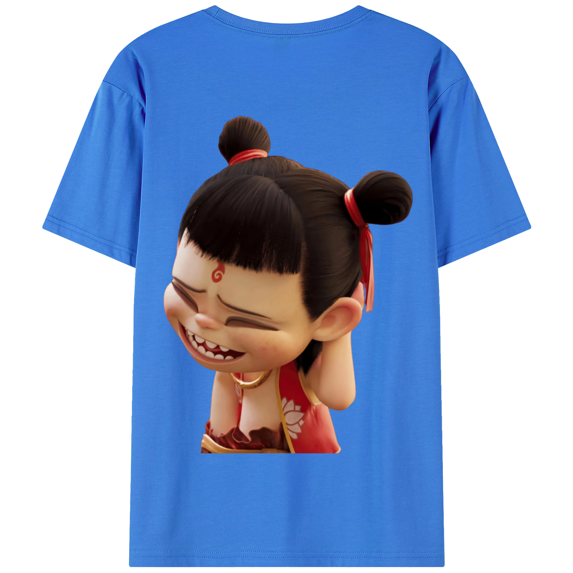 （画像用） Ne Zha 2 ナタ 魔童の大暴れ 綿100％半袖Tシャツ（背面プリント）